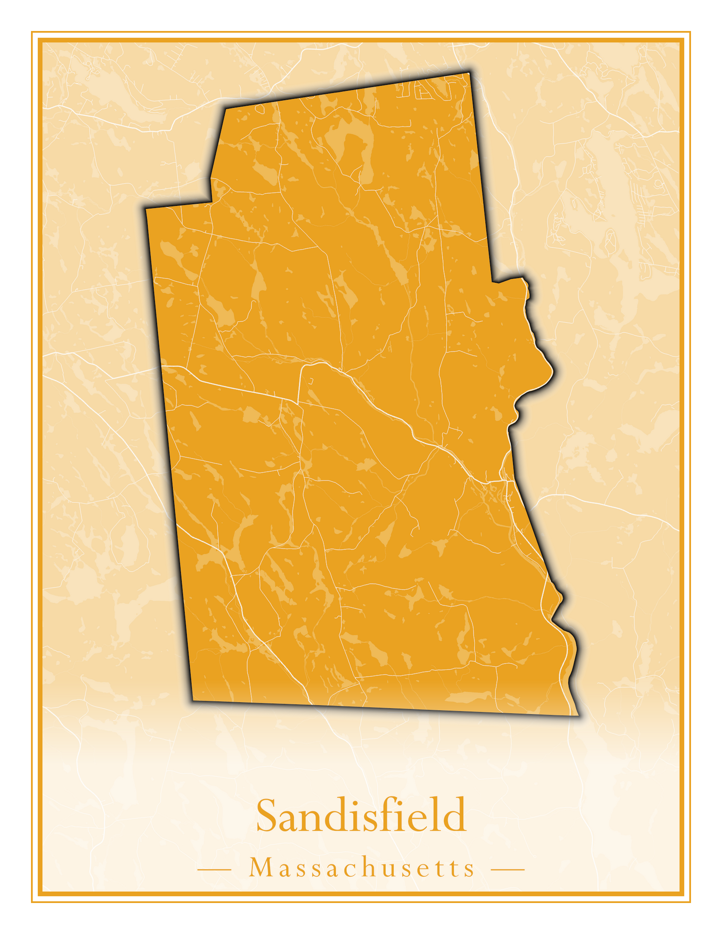 Massachusetts Towns - Street Map (Rutland - Sandisfield)