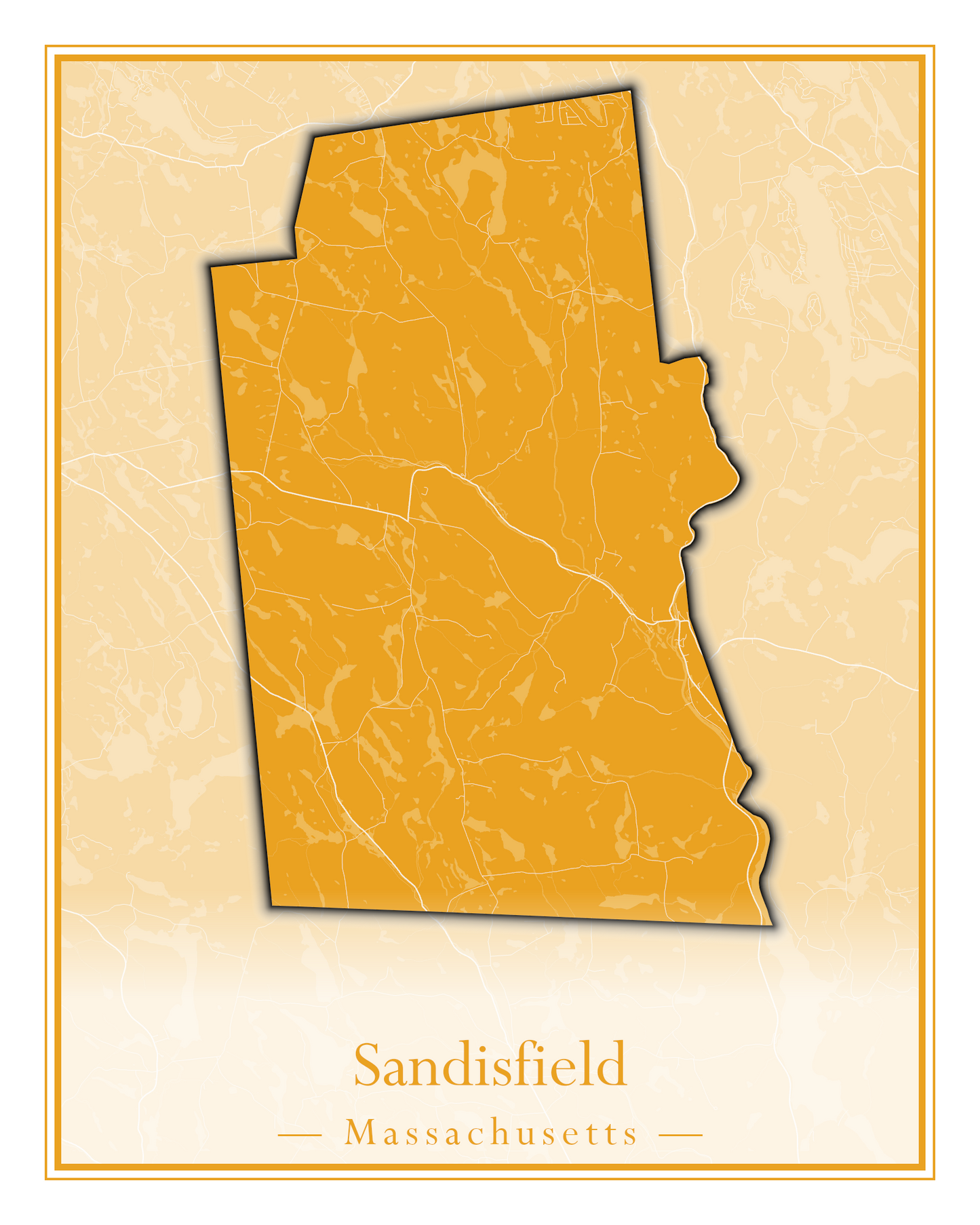 Massachusetts Towns - Street Map (Rutland - Sandisfield)