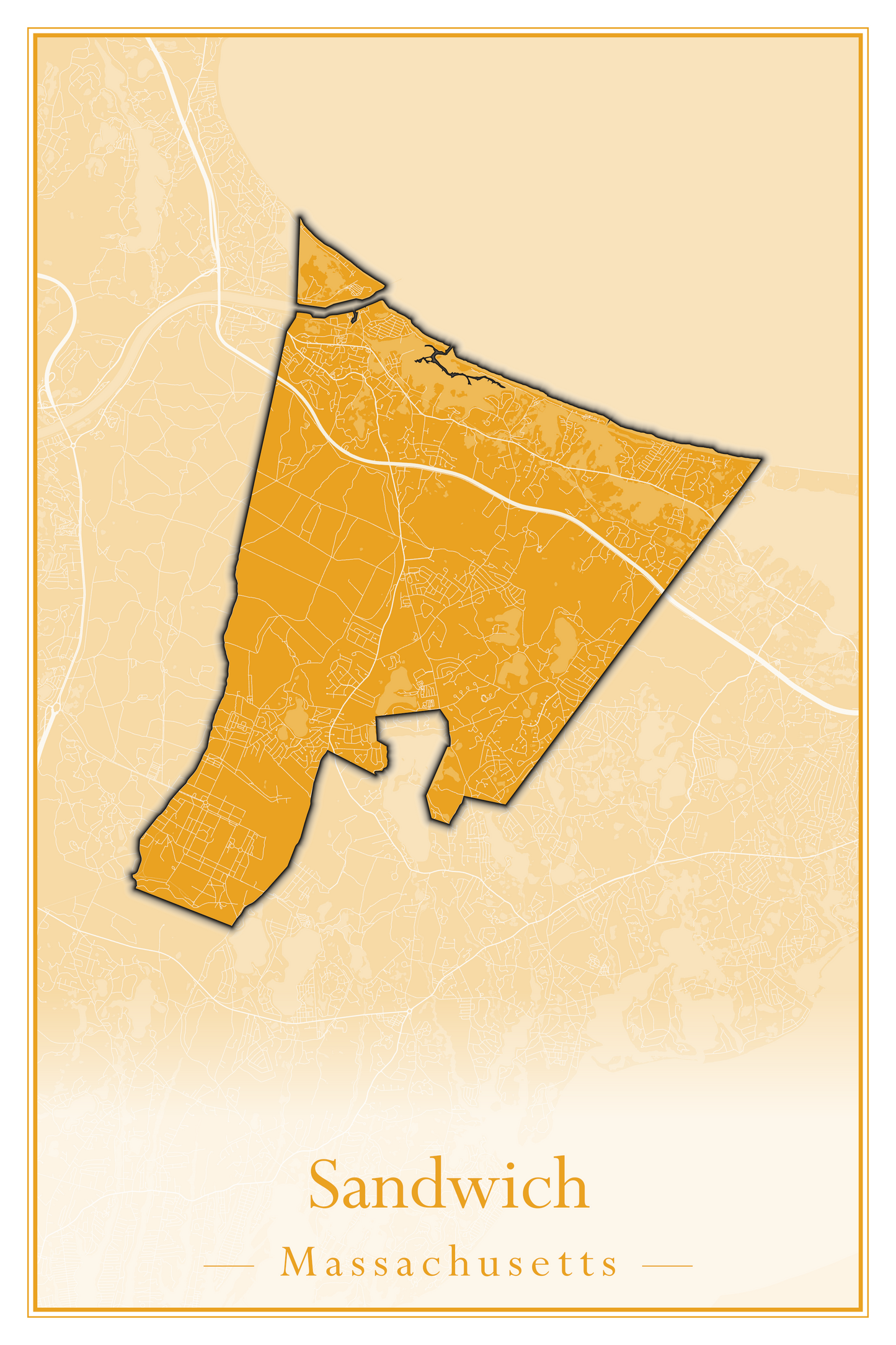 Massachusetts Towns - Street Map (Sandwich - Scituate)