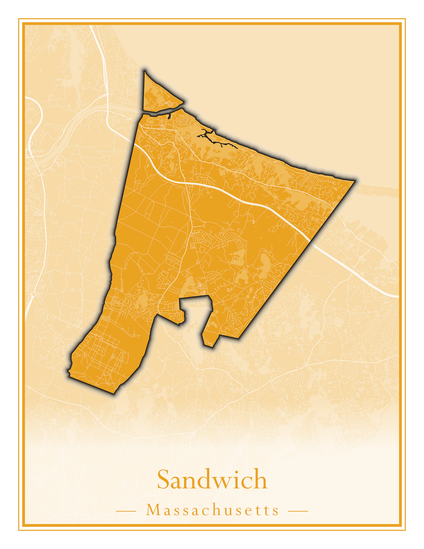 Massachusetts Towns - Street Map (Sandwich - Scituate)