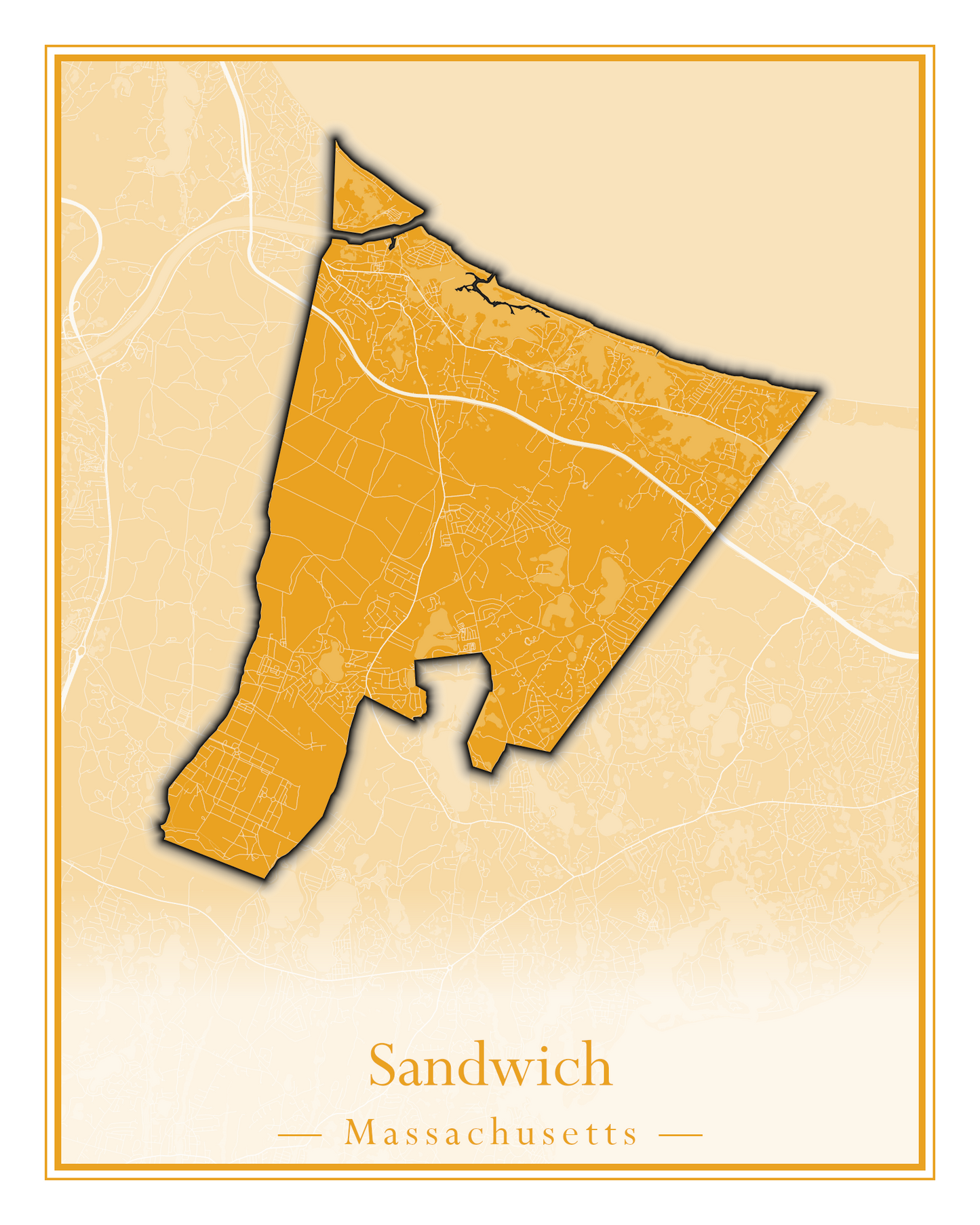 Massachusetts Towns - Street Map (Sandwich - Scituate)