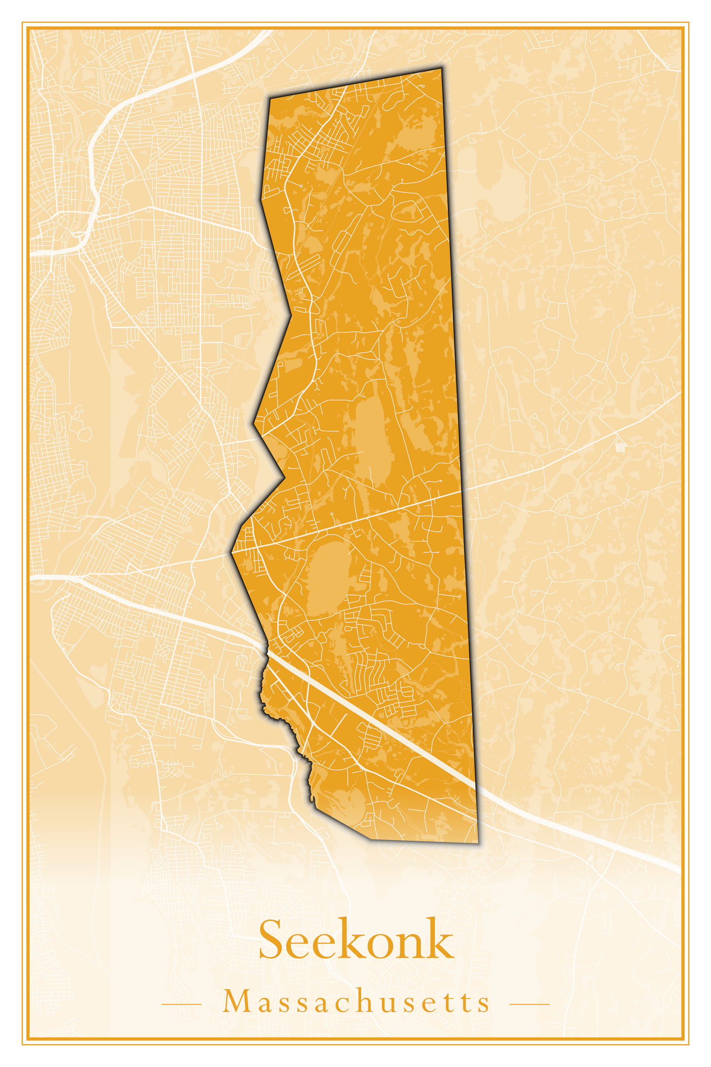 Massachusetts Towns - Street Map (Seekonk - Shelburne)