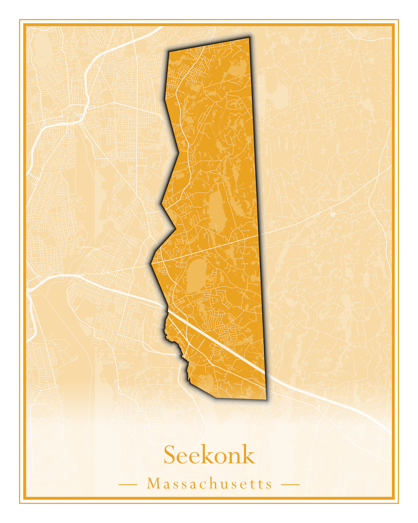 Massachusetts Towns - Street Map (Seekonk - Shelburne)