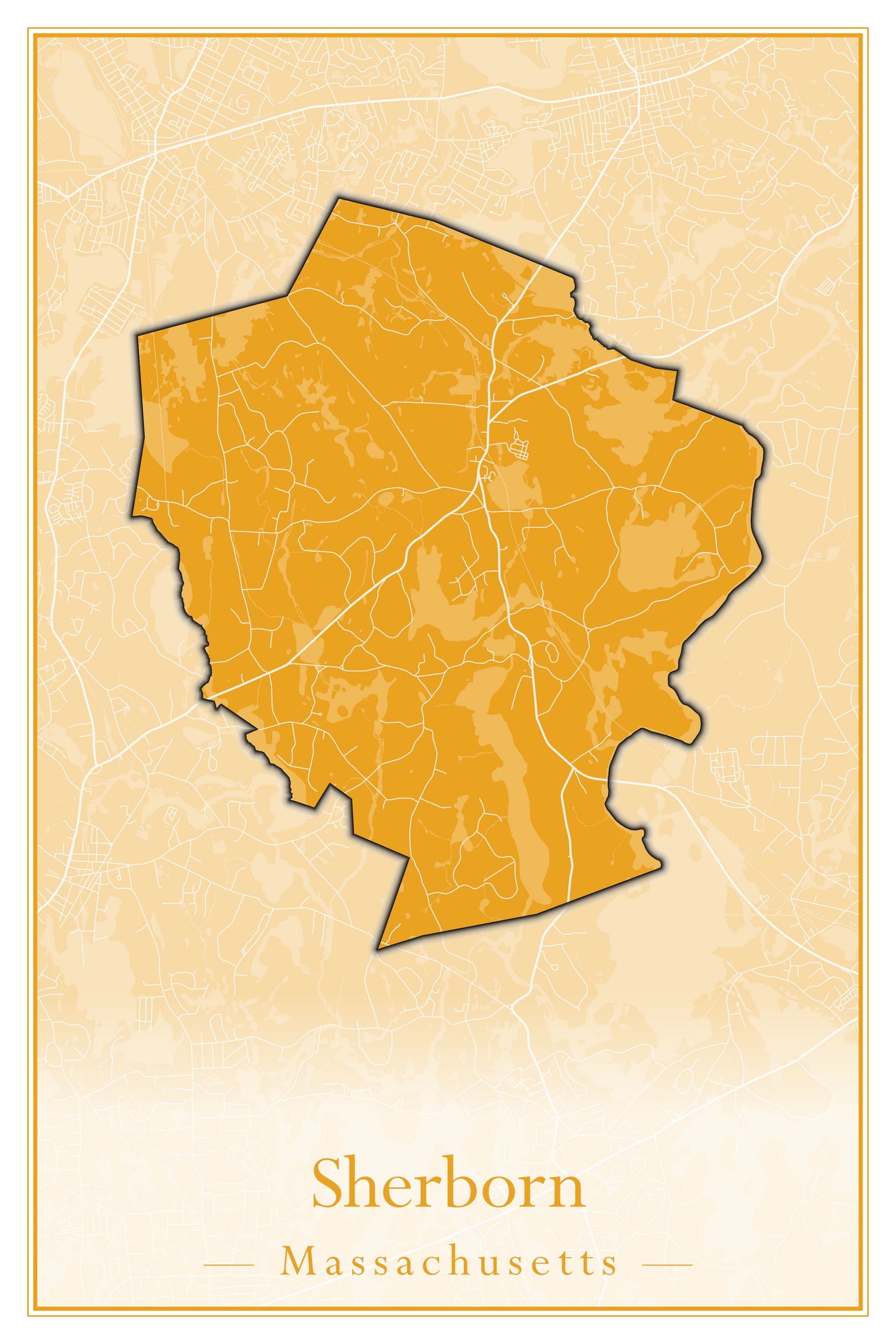 Massachusetts Towns - Street Map (Sherborn - Shutesbury)