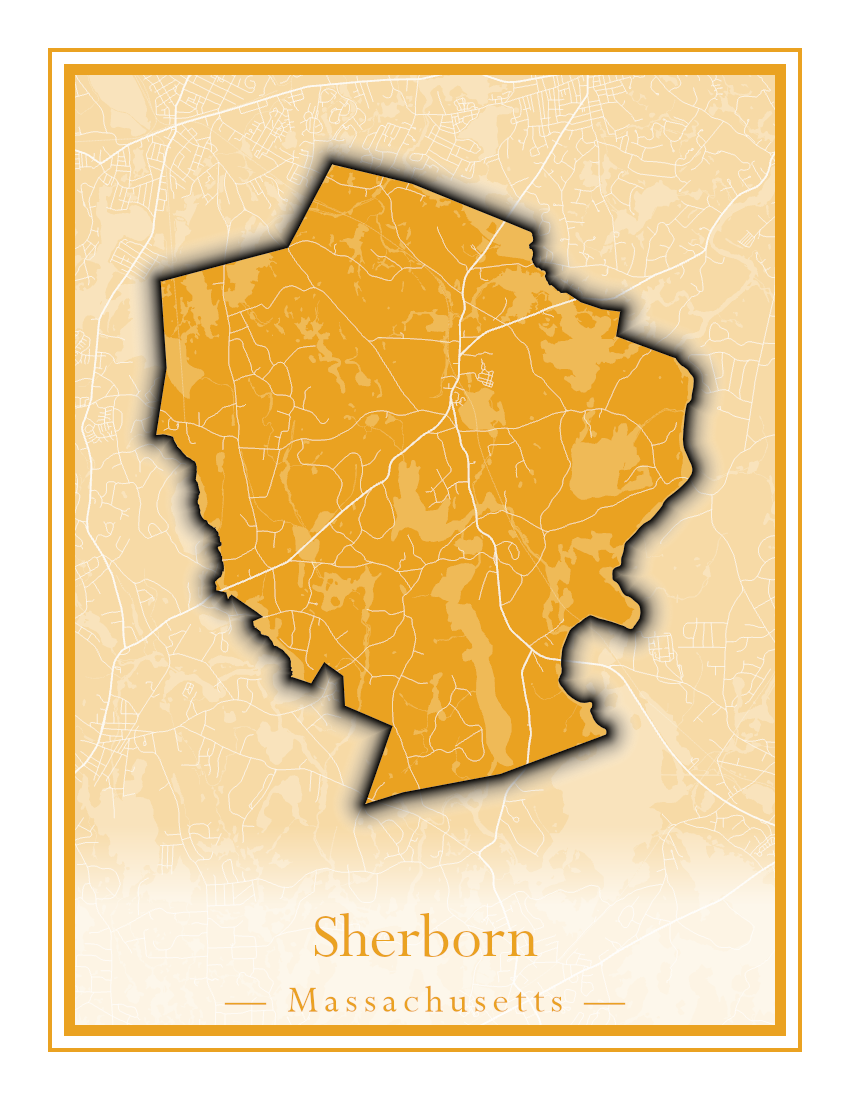 Massachusetts Towns - Street Map (Sherborn - Shutesbury)