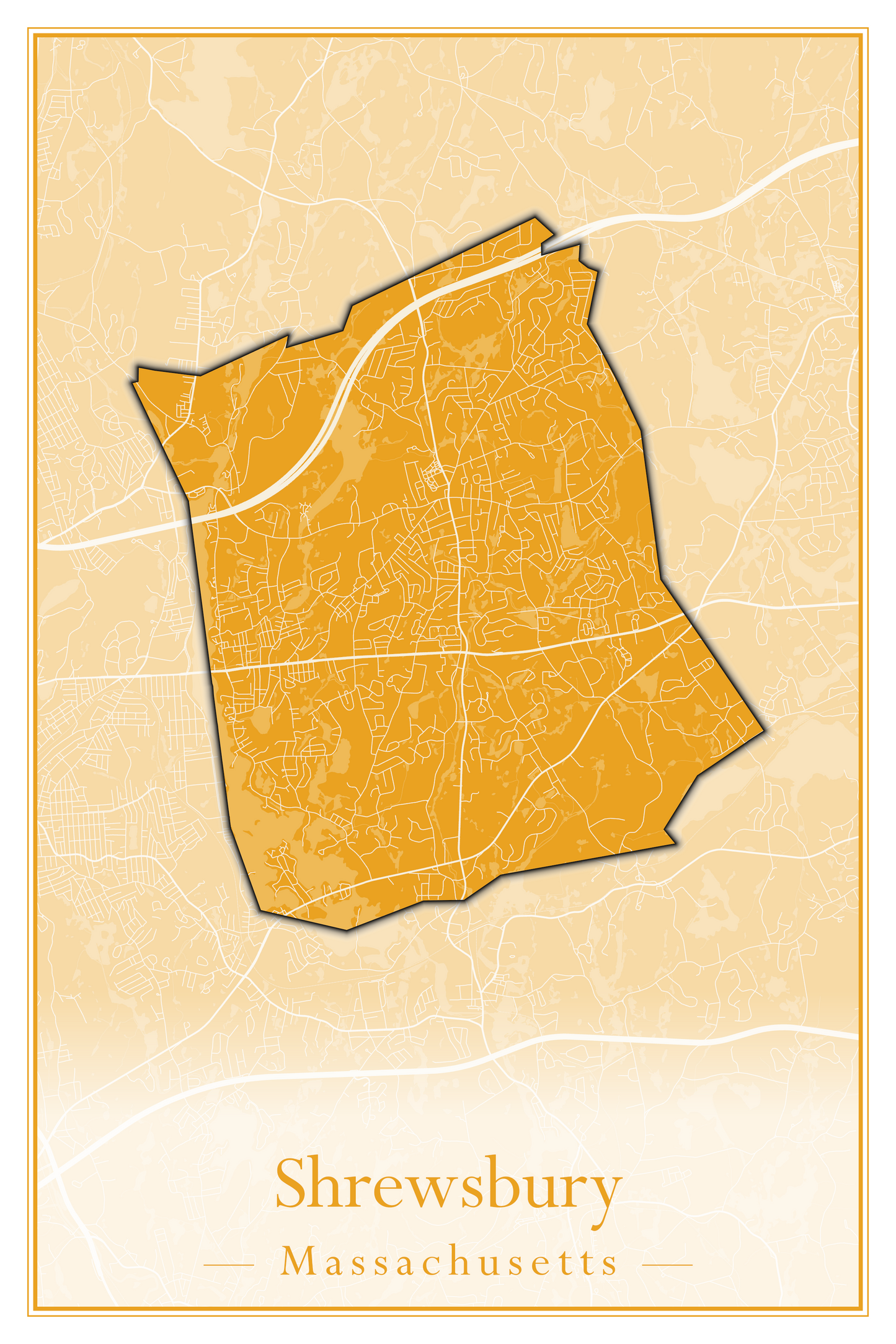 Massachusetts Towns - Street Map (Sherborn - Shutesbury)