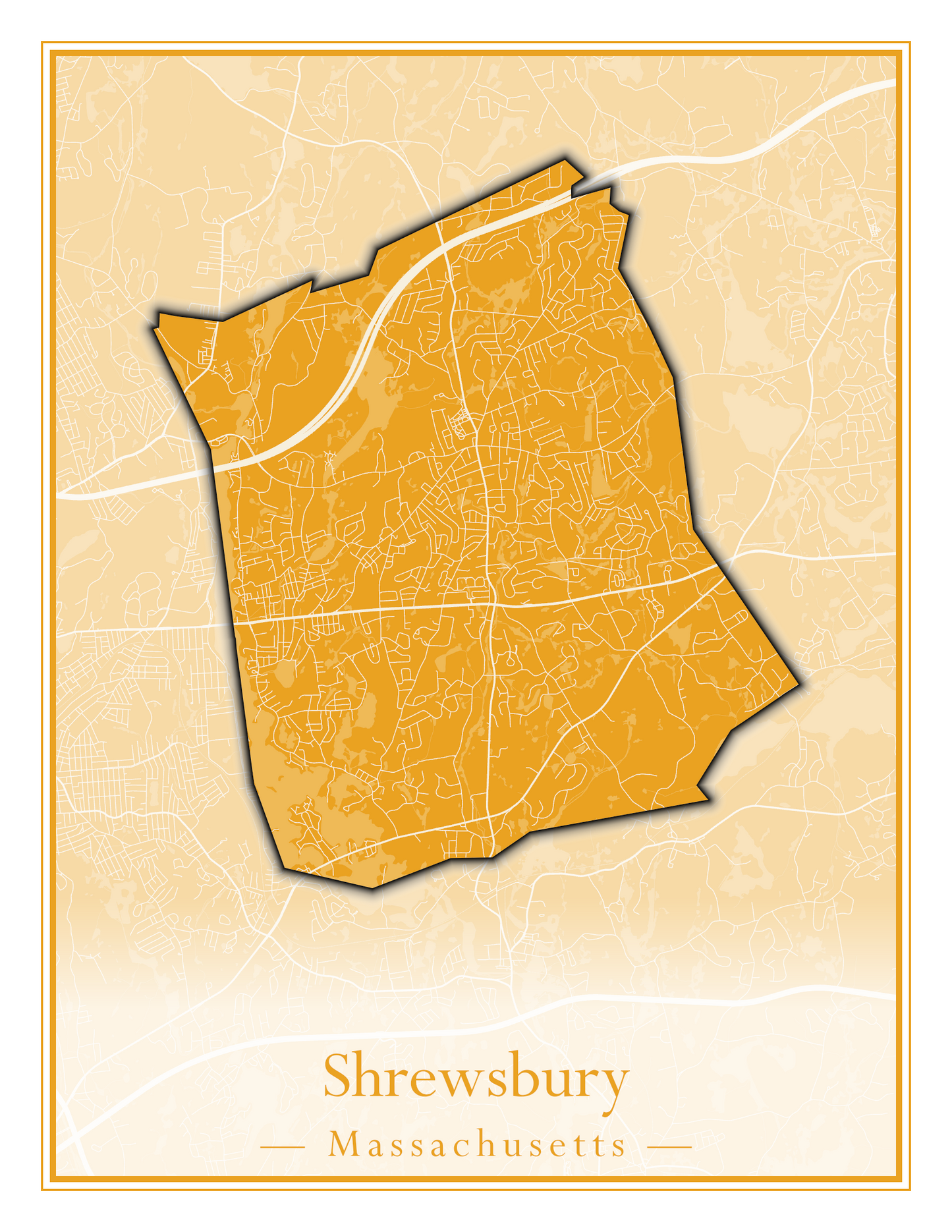 Massachusetts Towns - Street Map (Sherborn - Shutesbury)