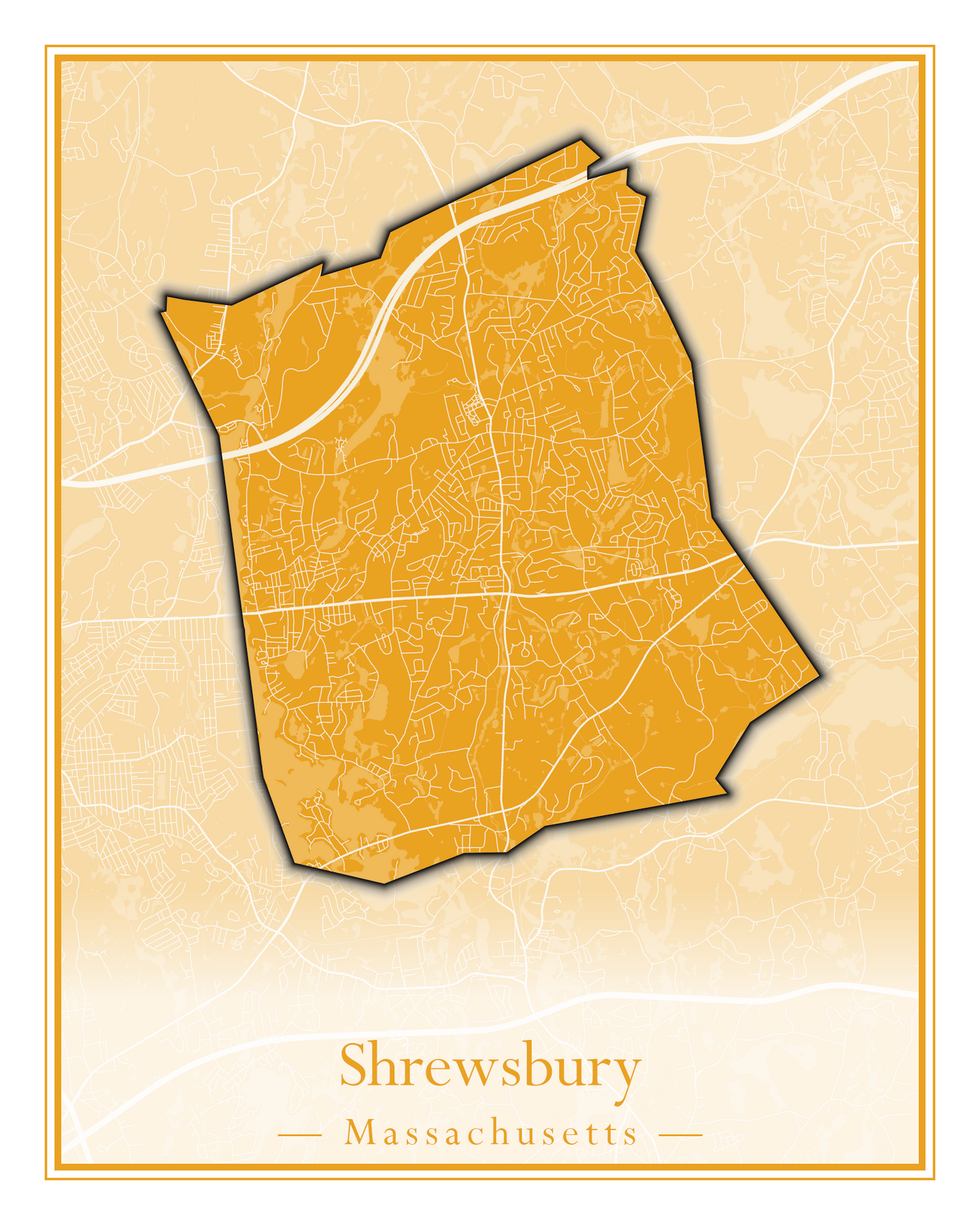 Massachusetts Towns - Street Map (Sherborn - Shutesbury)