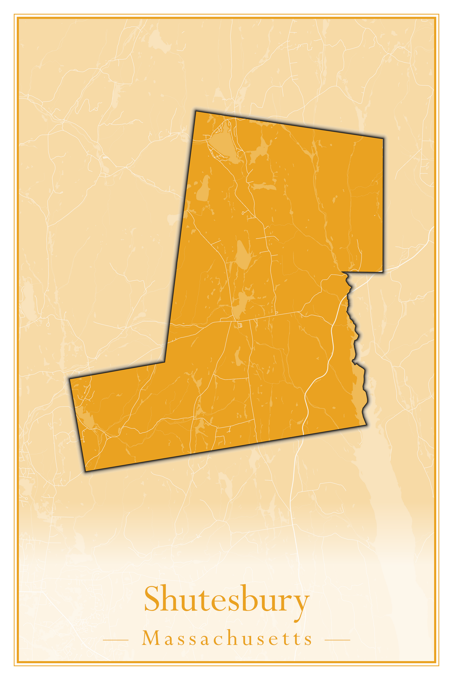 Massachusetts Towns - Street Map (Sherborn - Shutesbury)