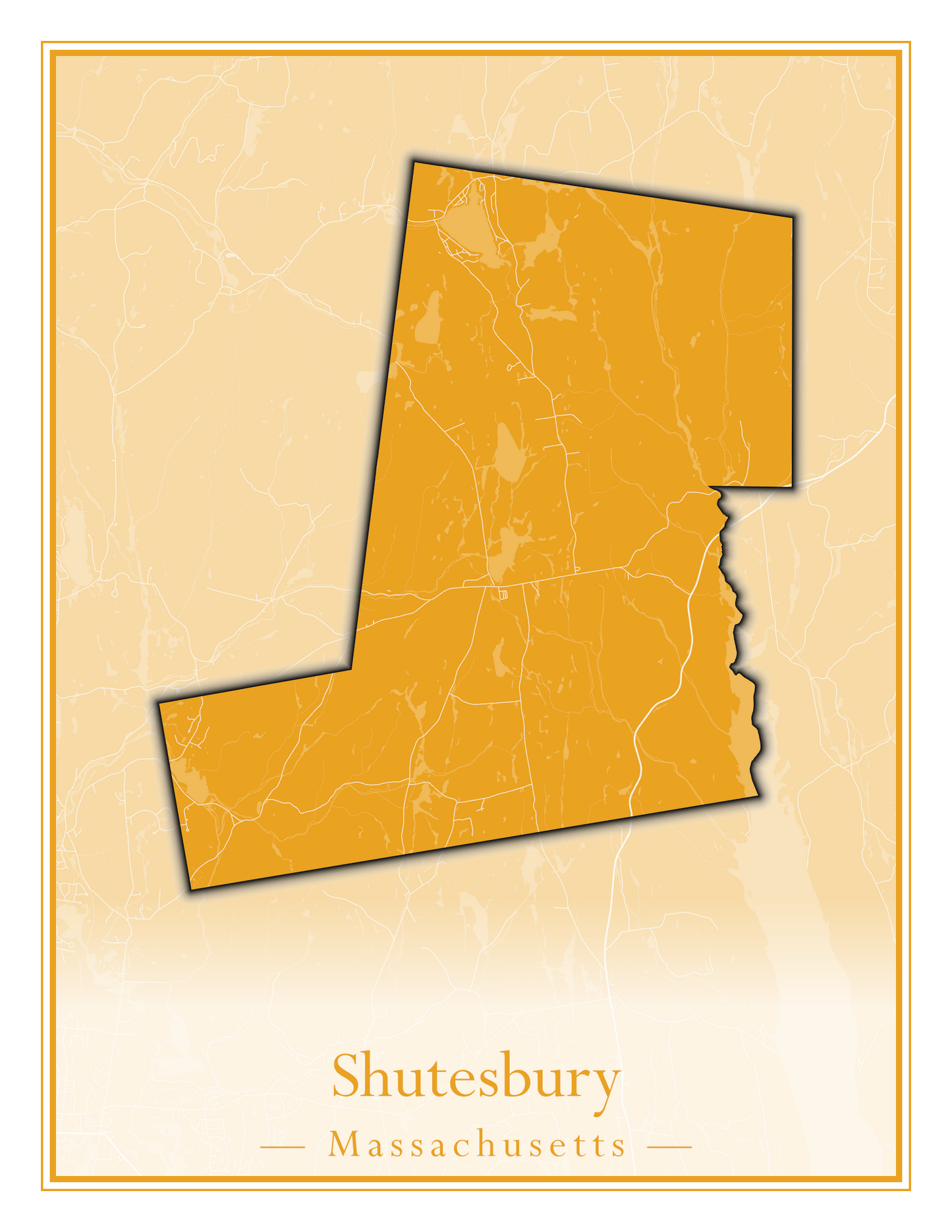 Massachusetts Towns - Street Map (Sherborn - Shutesbury)