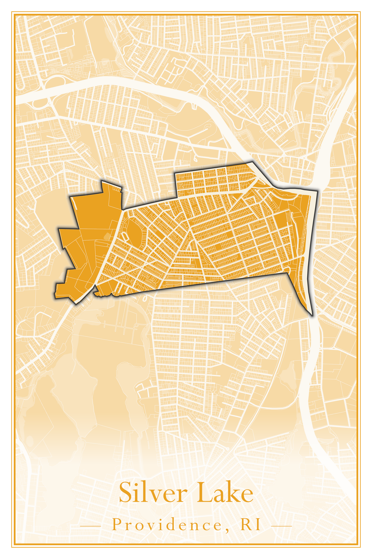 Providence Neighborhoods - Street Map (Silver Lake - Upper South Providence)