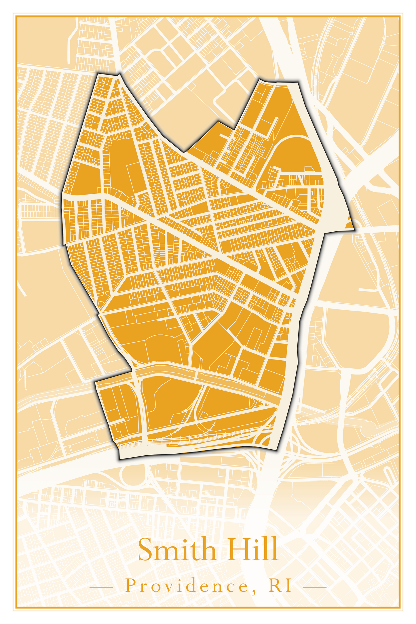 Providence Neighborhoods - Street Map (Silver Lake - Upper South Providence)