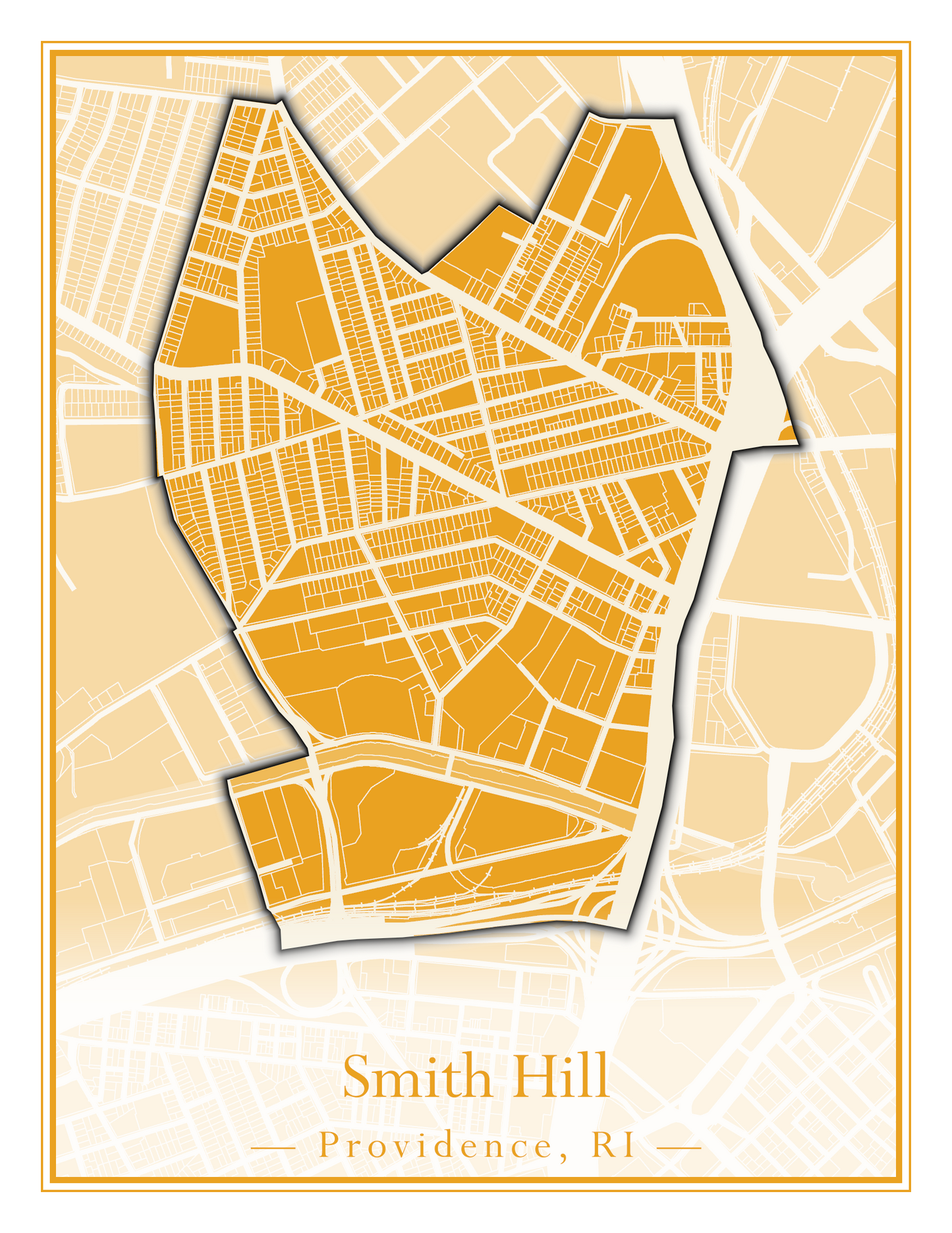 Providence Neighborhoods - Street Map (Silver Lake - Upper South Providence)