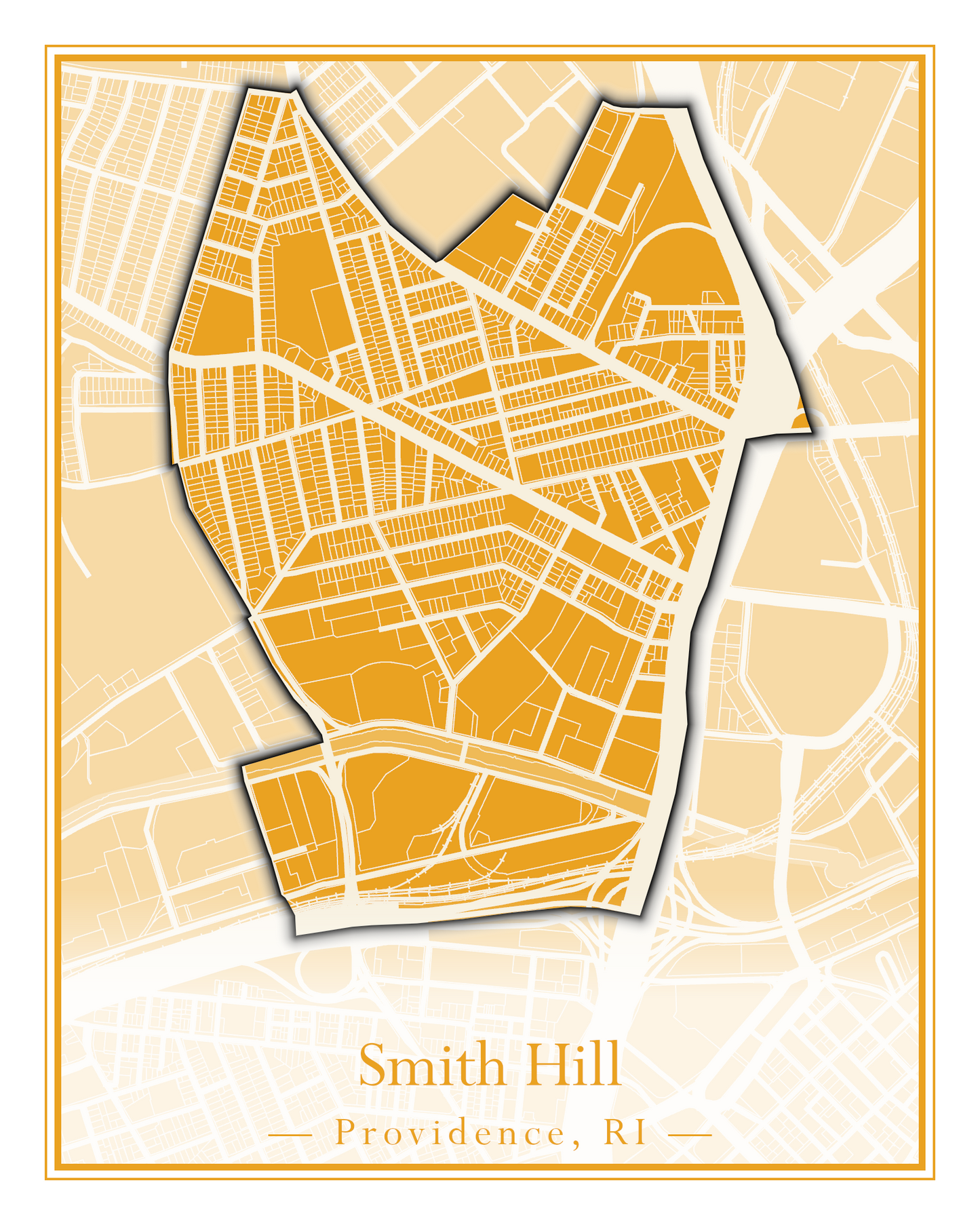 Providence Neighborhoods - Street Map (Silver Lake - Upper South Providence)