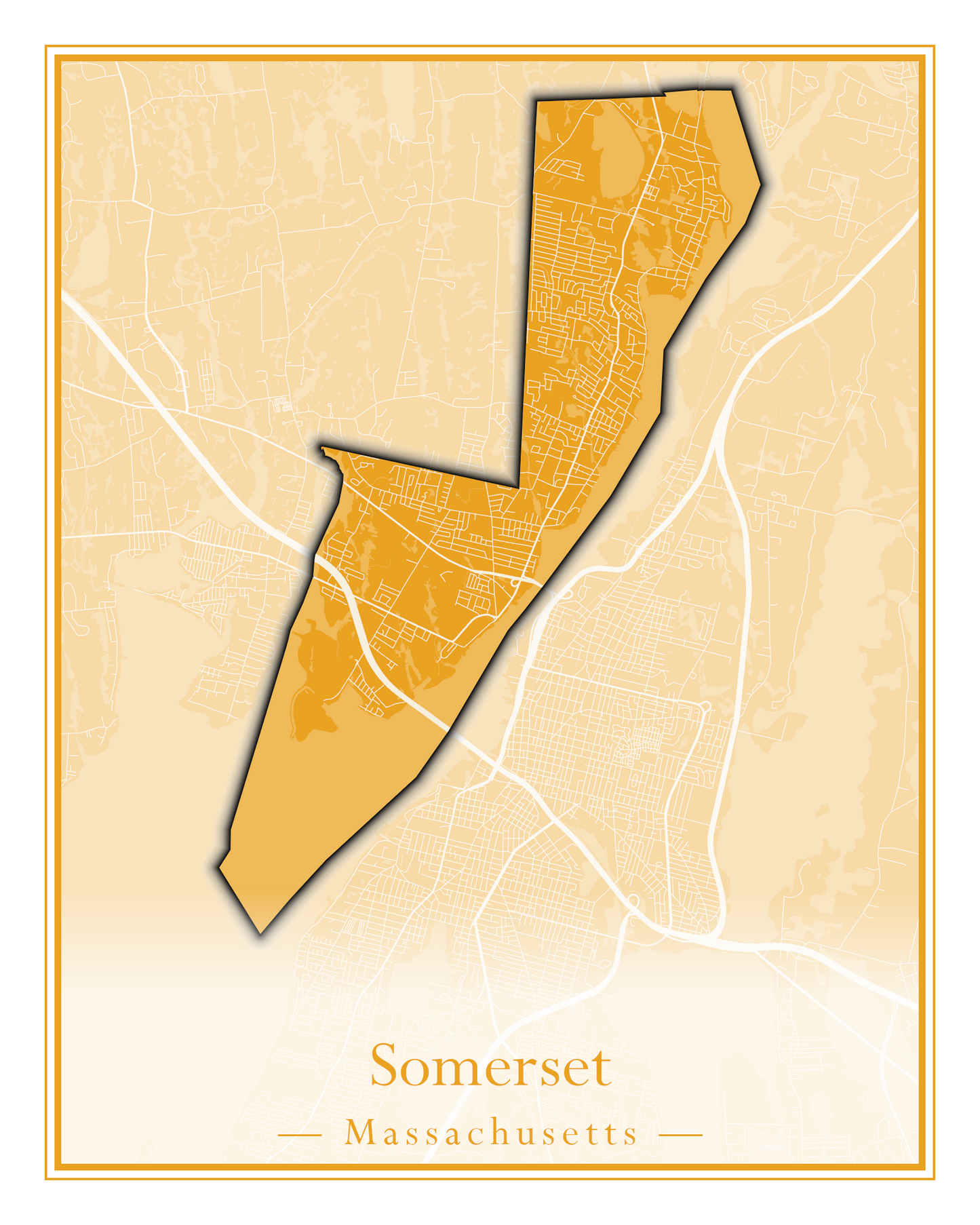 Massachusetts Towns - Street Map (Somerset - Southampton)