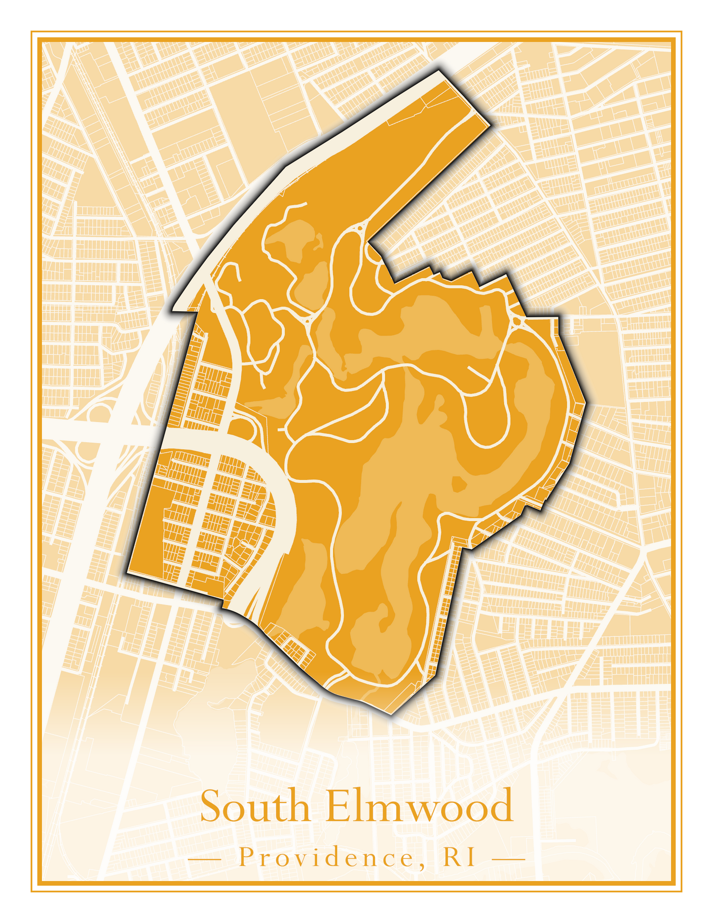 Providence Neighborhoods - Street Map (Silver Lake - Upper South Providence)