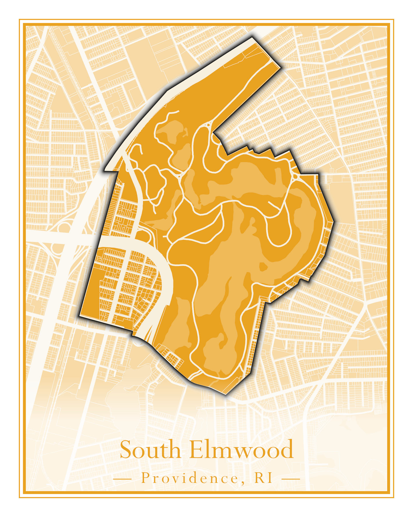 Providence Neighborhoods - Street Map (Silver Lake - Upper South Providence)