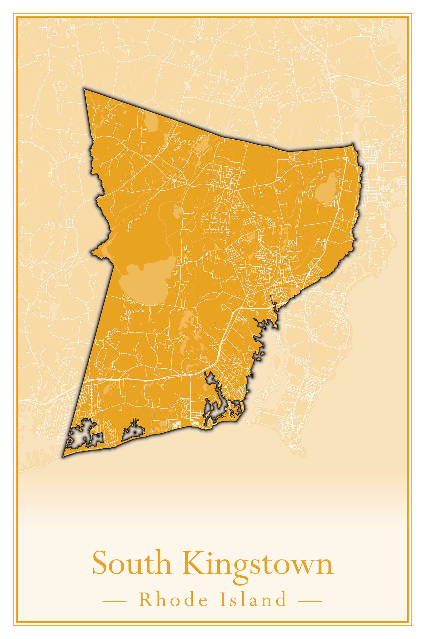 Rhode Island Towns - Street Map (Richmond - South Kingstown)