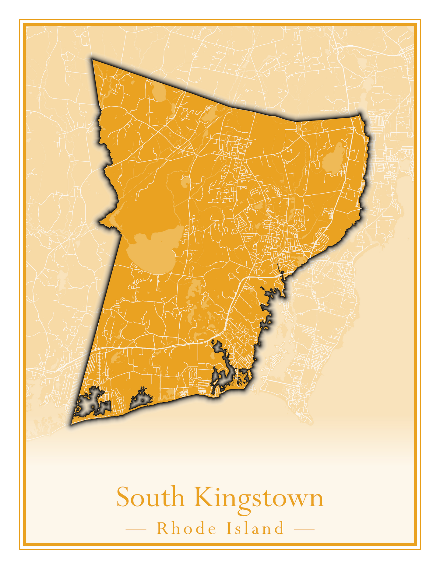 Rhode Island Towns - Street Map (Richmond - South Kingstown)