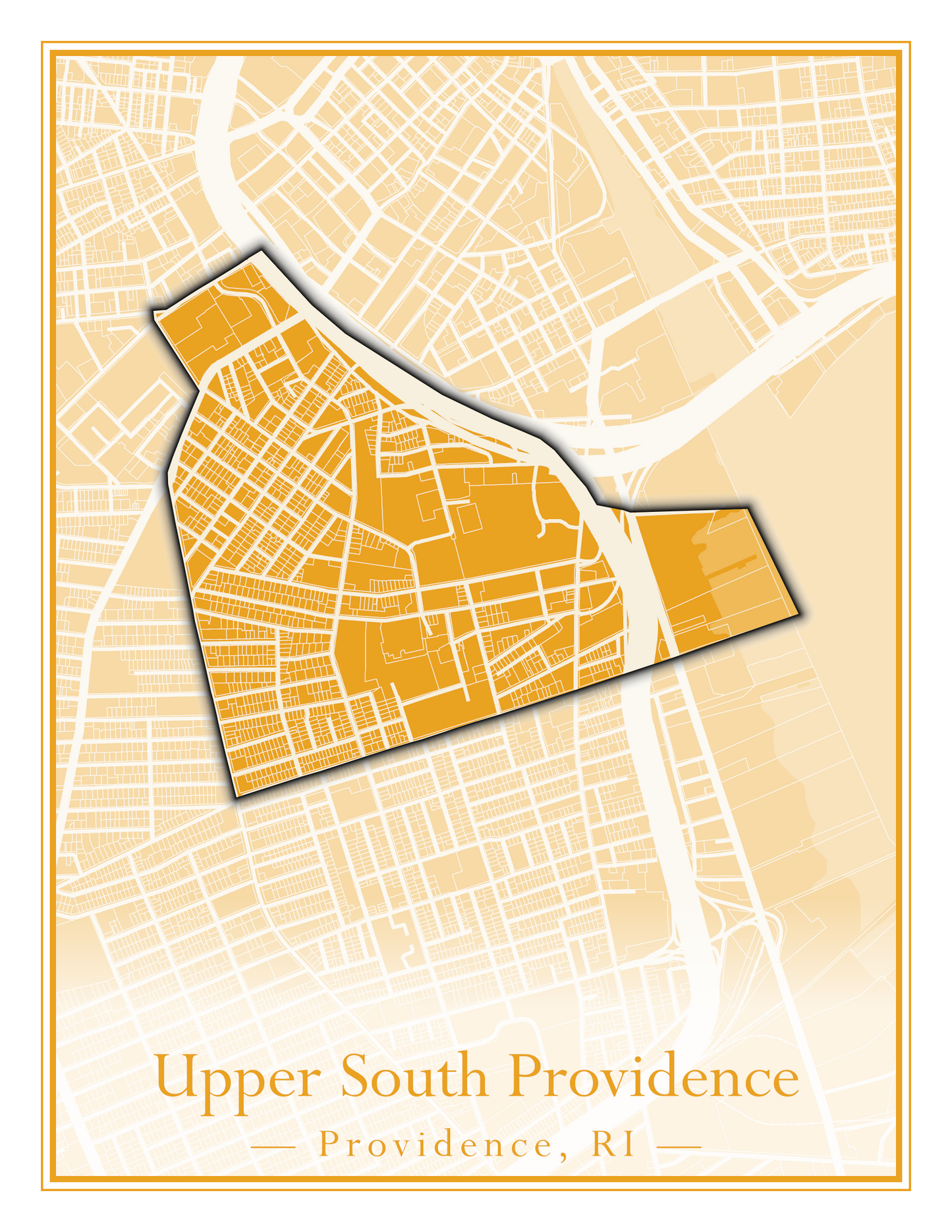 Providence Neighborhoods - Street Map (Silver Lake - Upper South Providence)