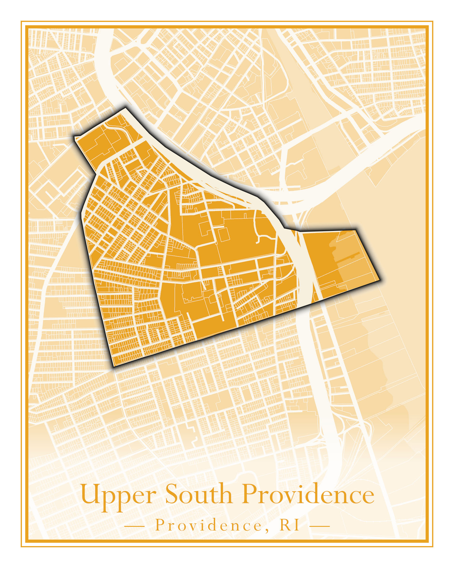 Providence Neighborhoods - Street Map (Silver Lake - Upper South Providence)