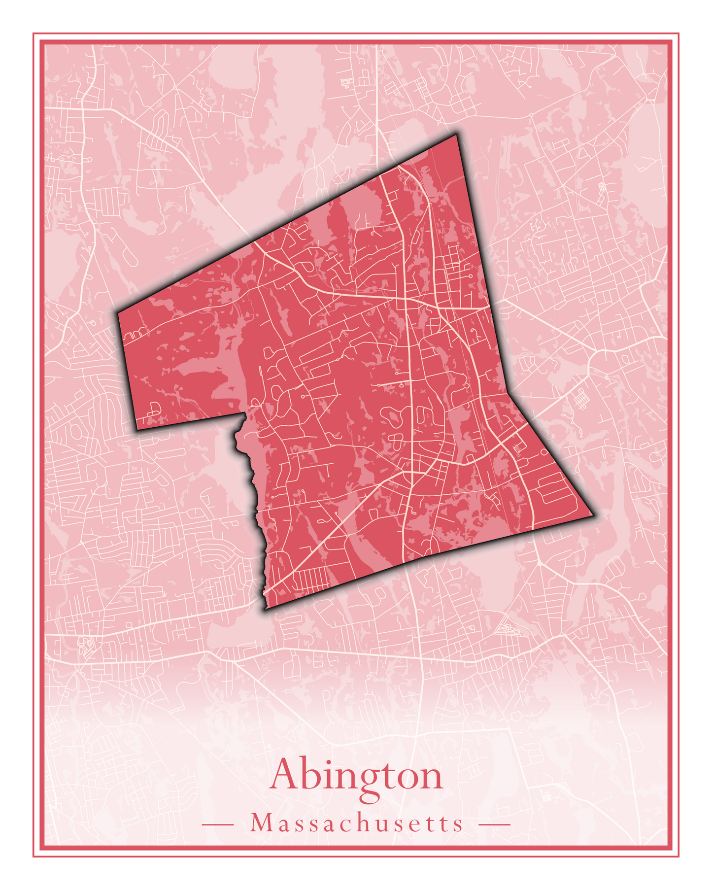 Massachusetts Towns - Street Map (Abington - Adams)