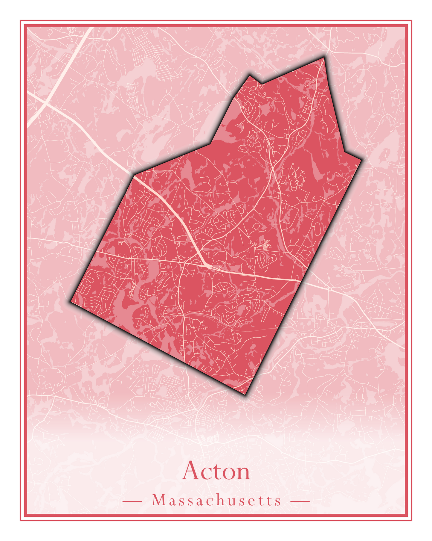 Massachusetts Towns - Street Map (Abington - Adams)