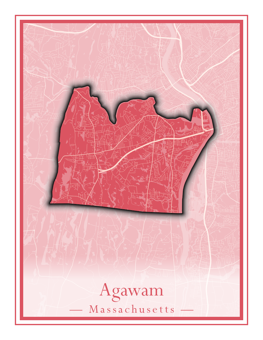 Massachusetts Towns - Street Map (Agawam - Amherst)