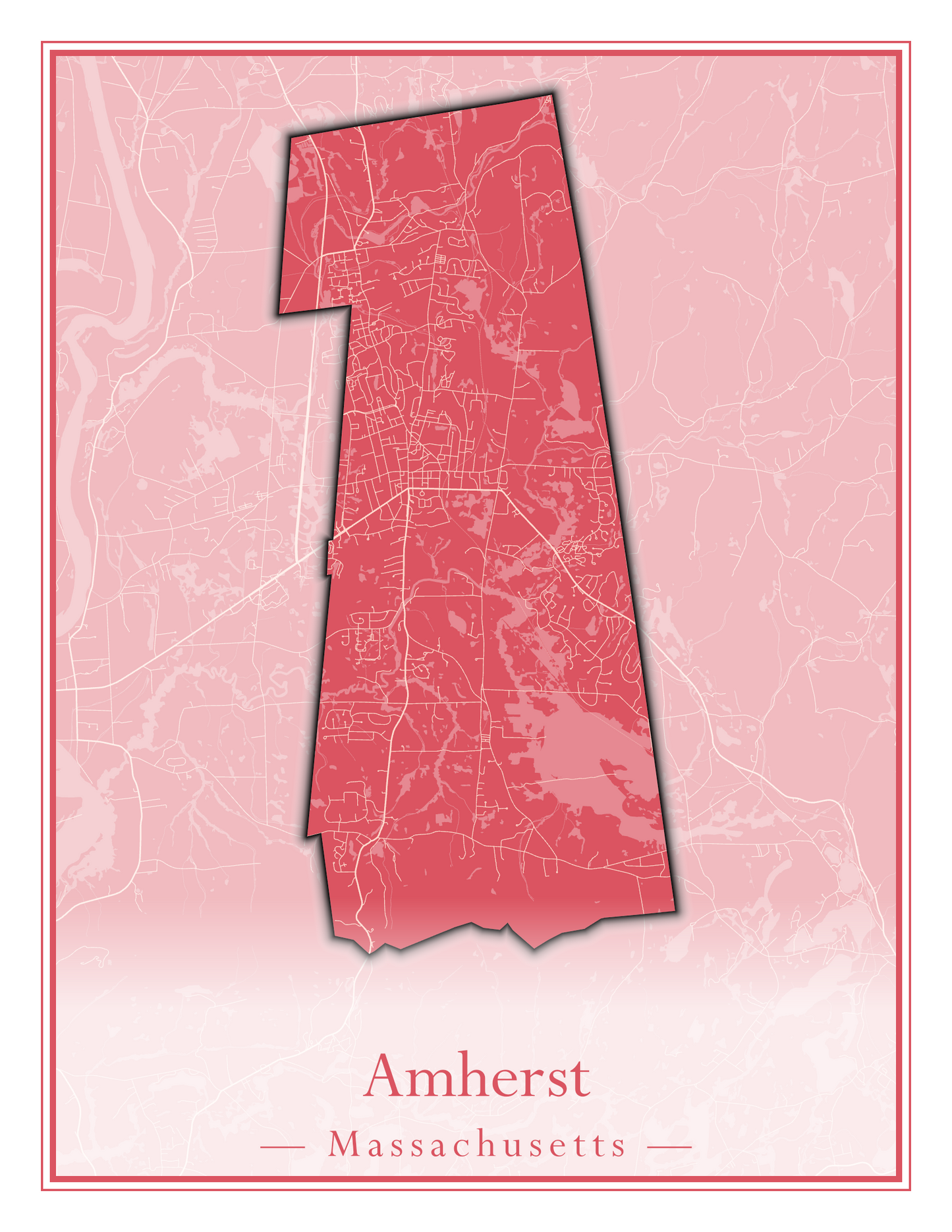 Massachusetts Towns - Street Map (Agawam - Amherst)