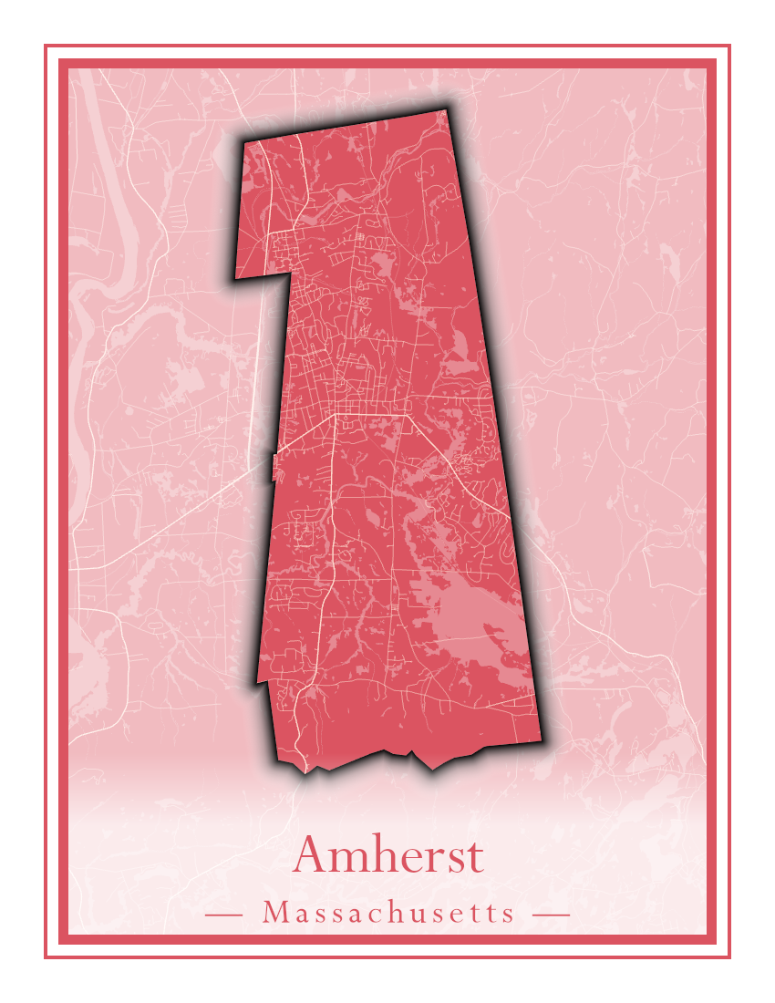 Massachusetts Towns - Street Map (Agawam - Amherst)