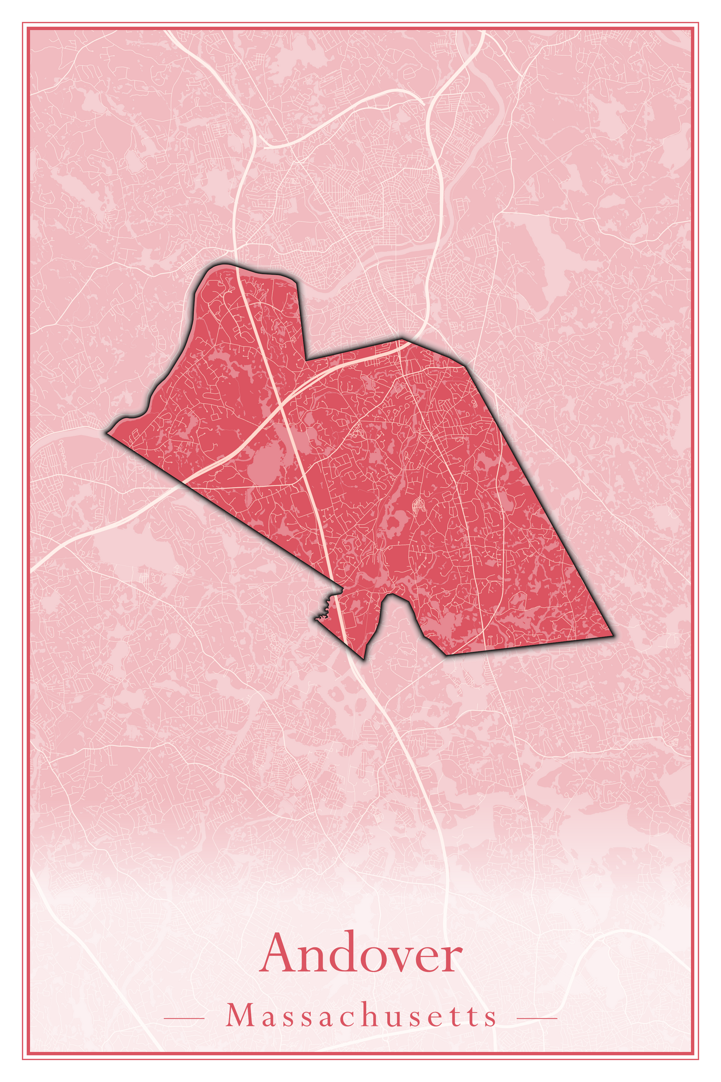 Massachusetts Towns - Street Map (Andover - Ashburnham)