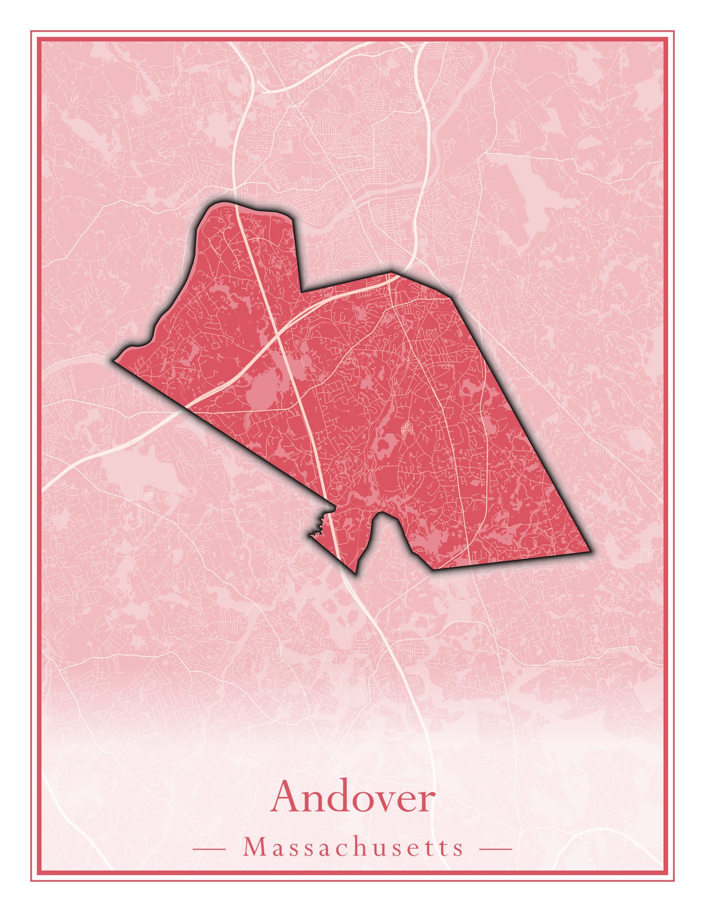 Massachusetts Towns - Street Map (Andover - Ashburnham)