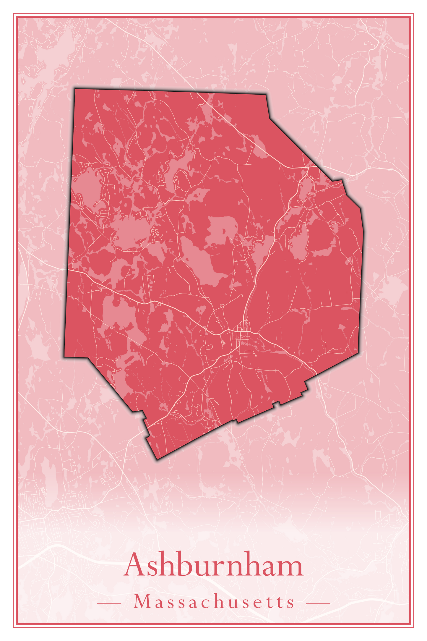 Massachusetts Towns - Street Map (Andover - Ashburnham)