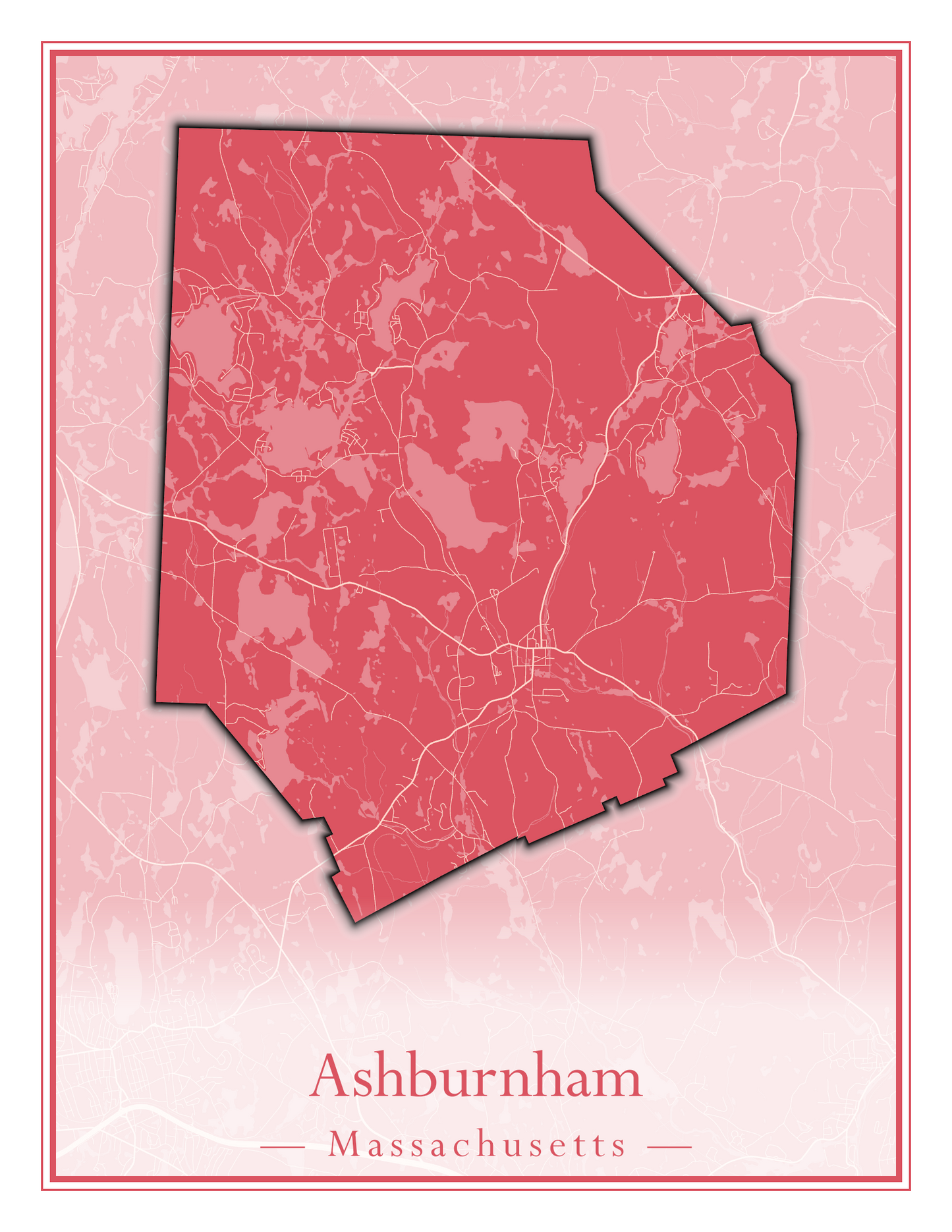 Massachusetts Towns - Street Map (Andover - Ashburnham)