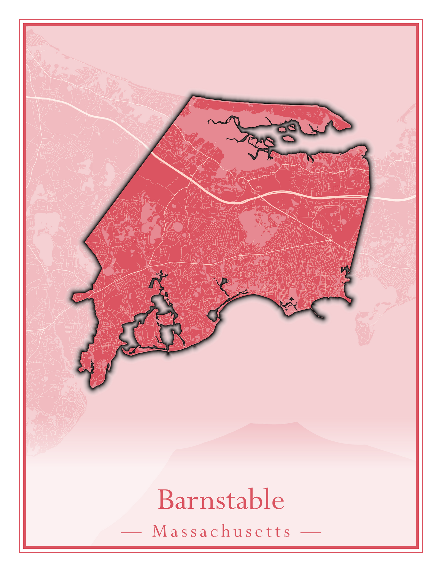 Massachusetts Towns - Street Map (Barnstable - Bedford)