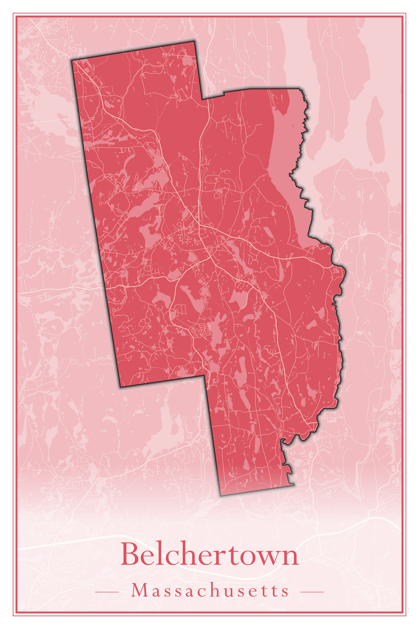 Massachusetts Towns - Street Map (Belchertown - Berkley)