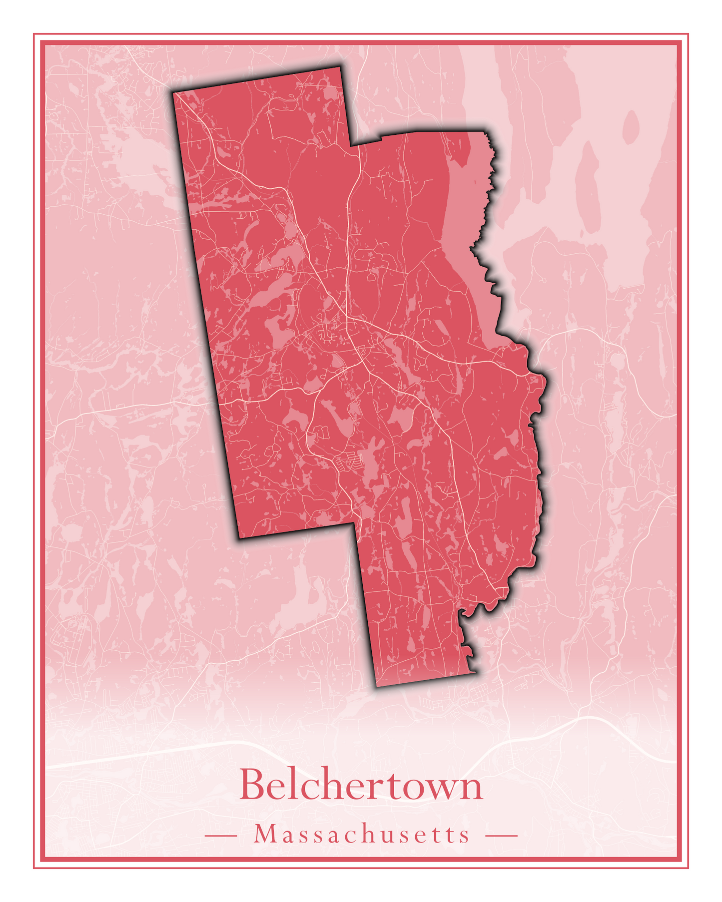 Massachusetts Towns - Street Map (Belchertown - Berkley)