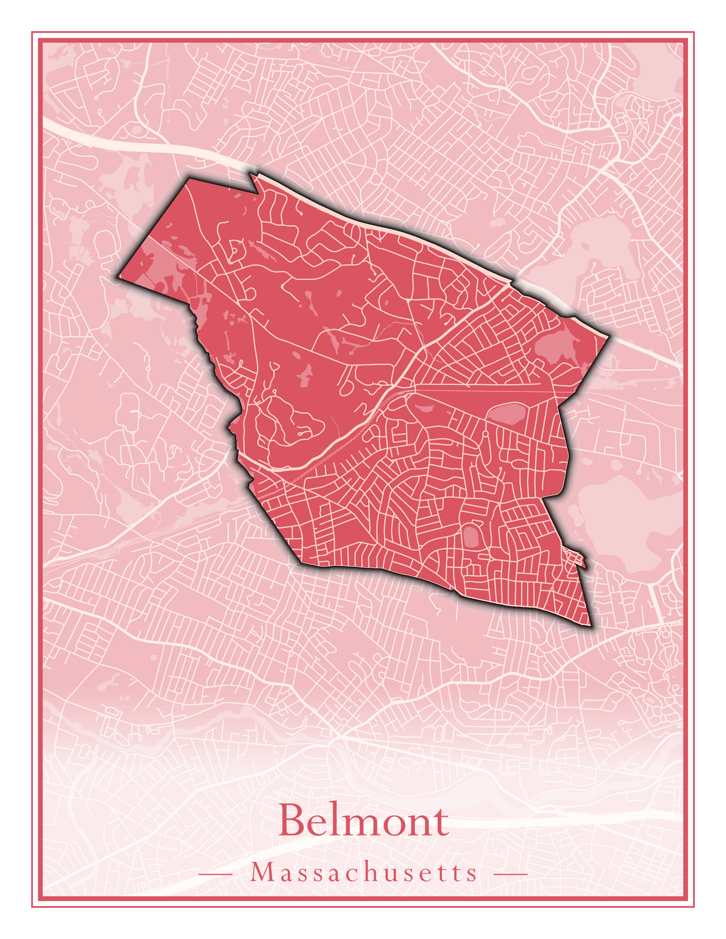 Massachusetts Towns - Street Map (Belchertown - Berkley)