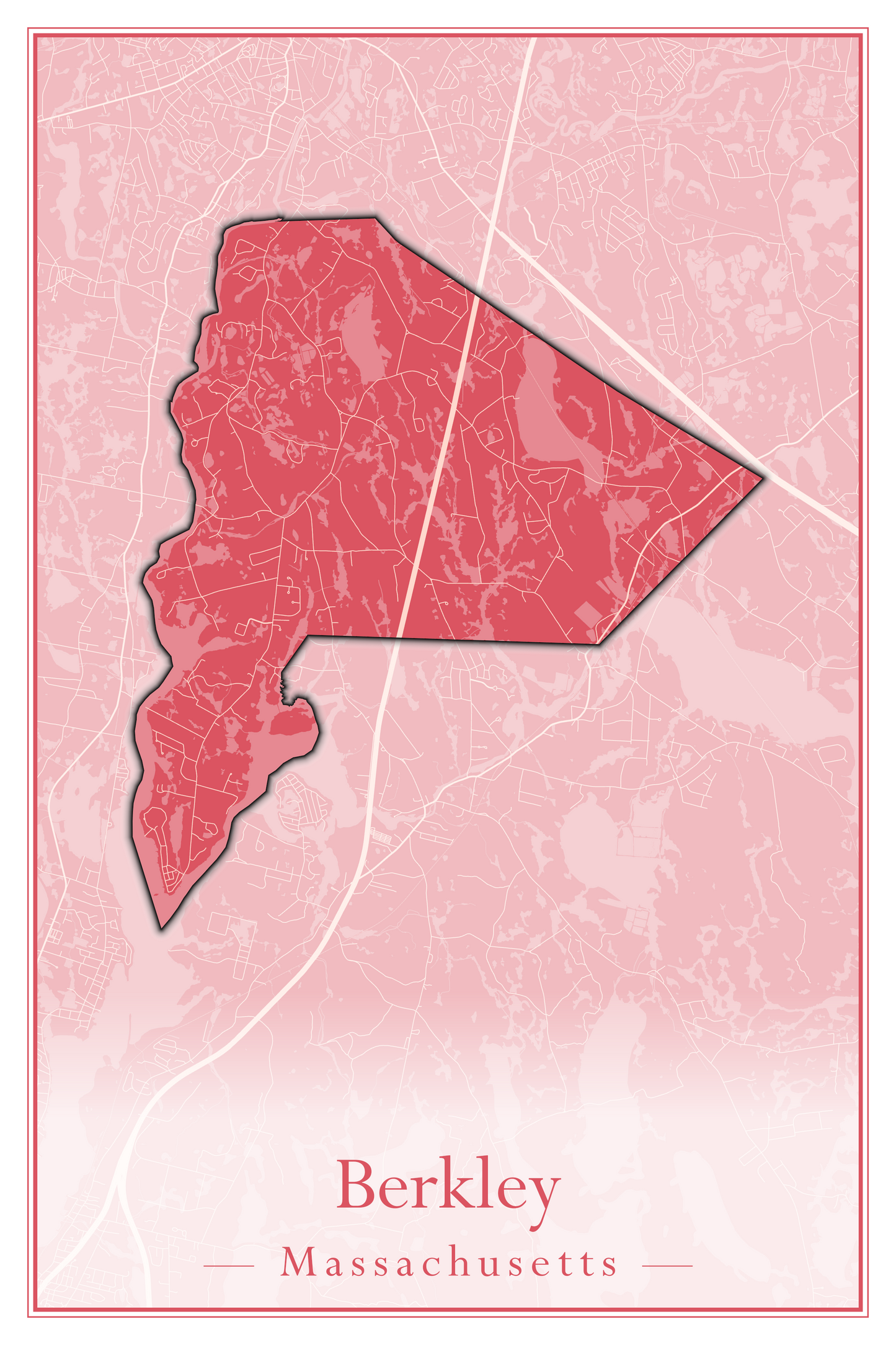 Massachusetts Towns - Street Map (Belchertown - Berkley)