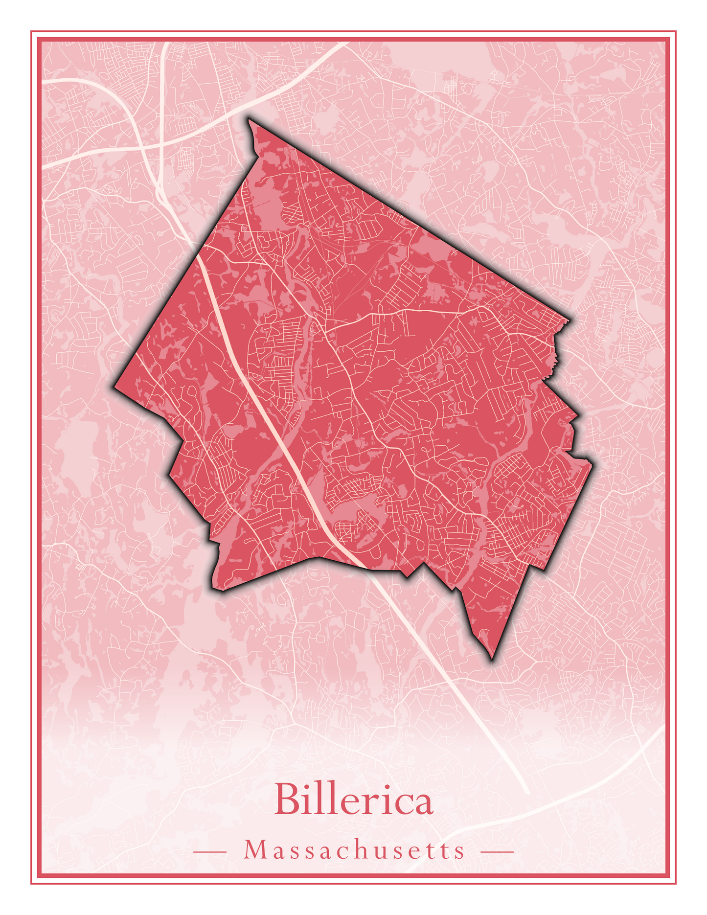 Massachusetts Towns - Street Map (Berlin - Billerica)