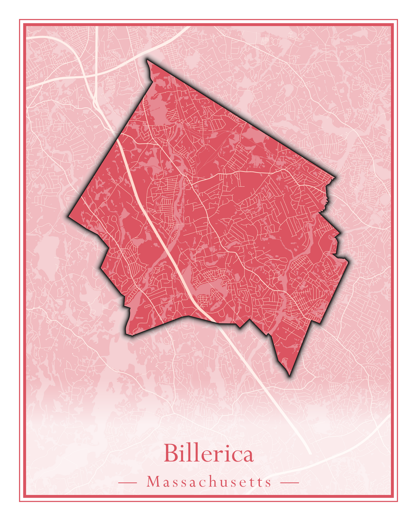 Massachusetts Towns - Street Map (Berlin - Billerica)