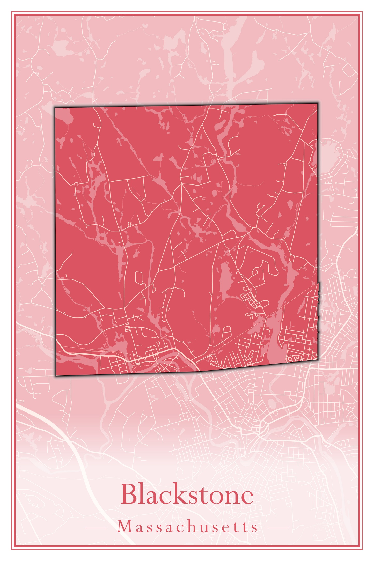 Massachusetts Towns - Street Map (Blackstone - Boston)