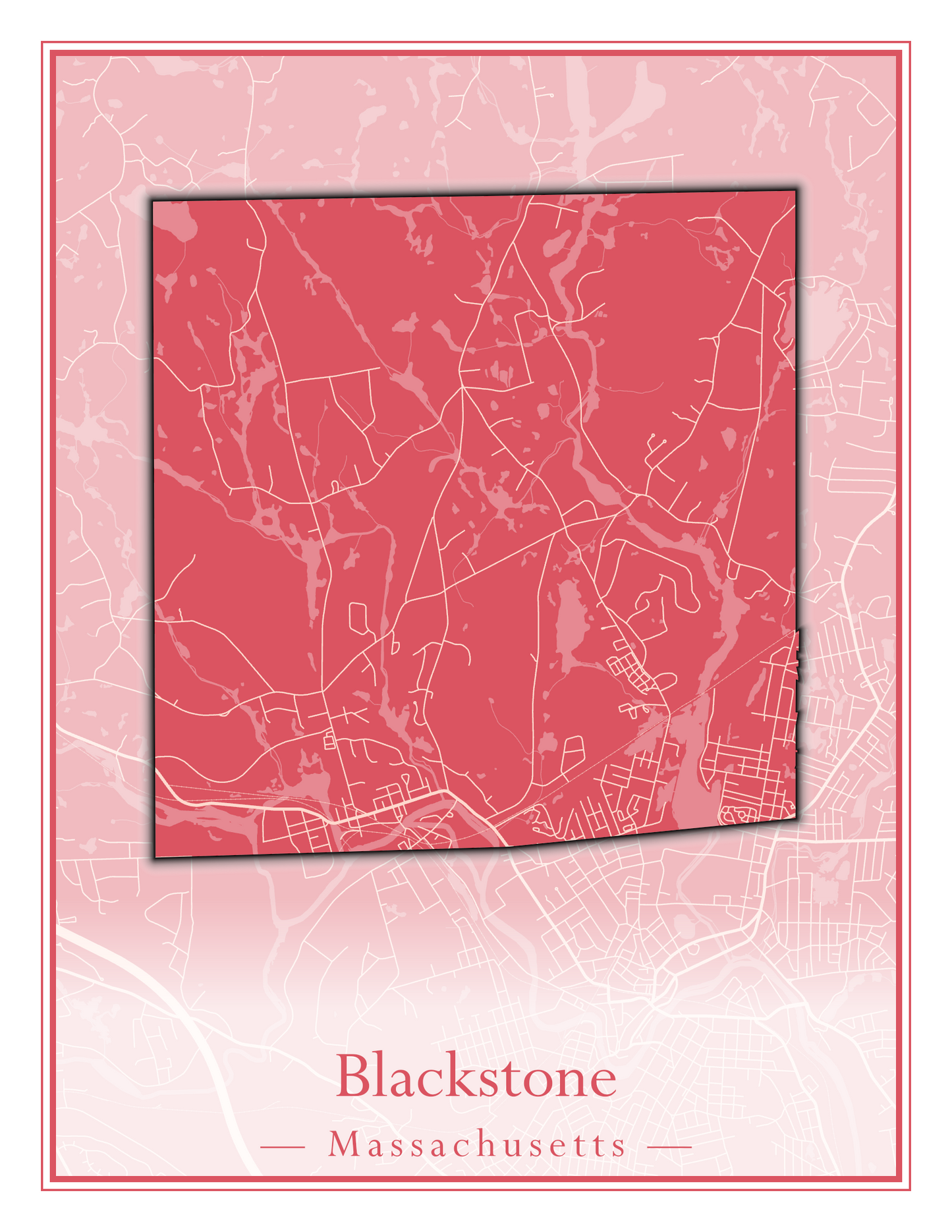 Massachusetts Towns - Street Map (Blackstone - Boston)