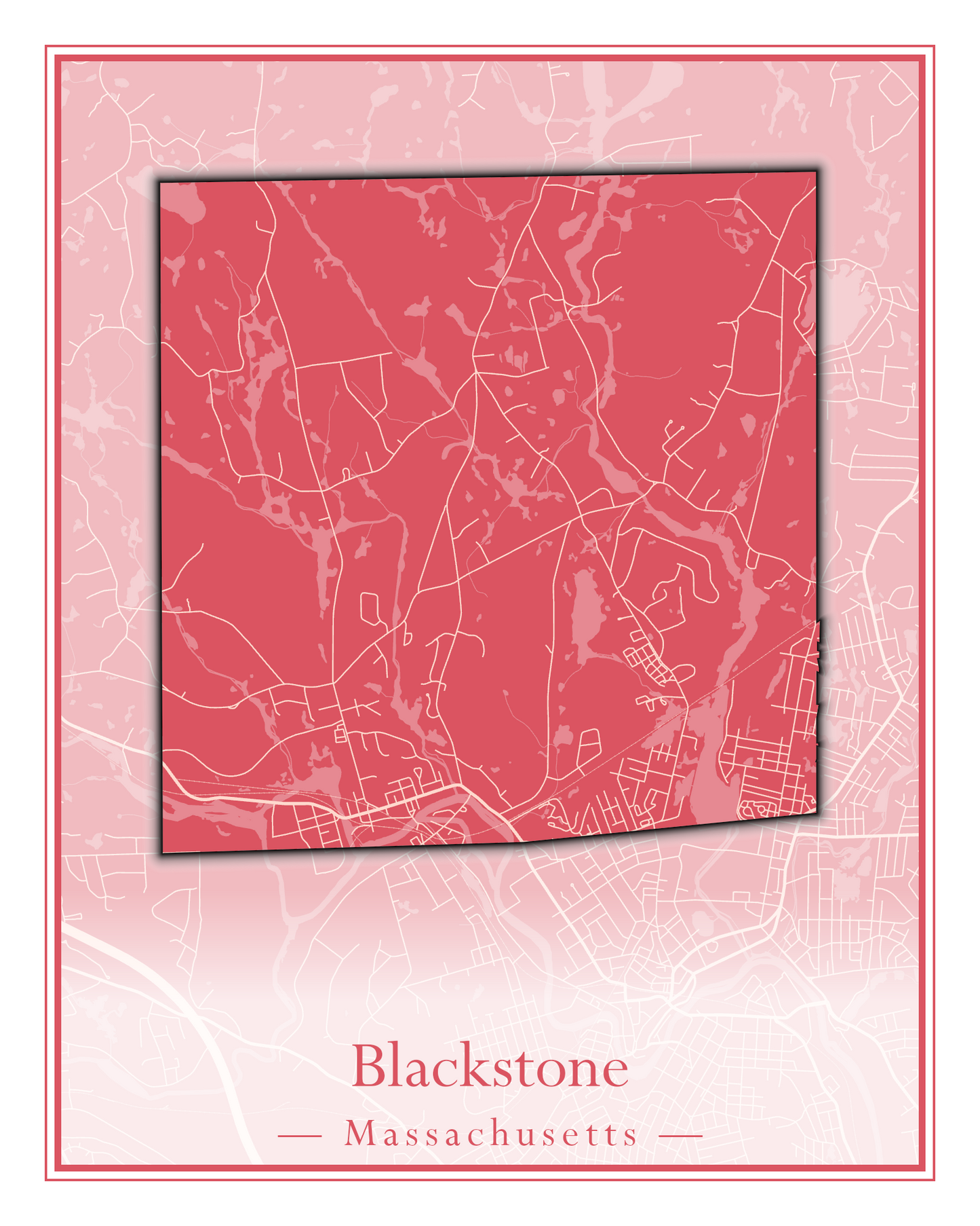 Massachusetts Towns - Street Map (Blackstone - Boston)