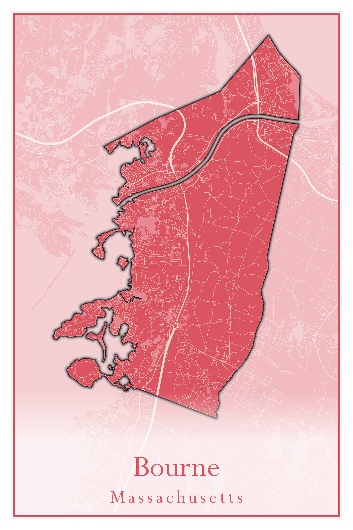 Massachusetts Towns - Street Map (Bourne - Boylston)