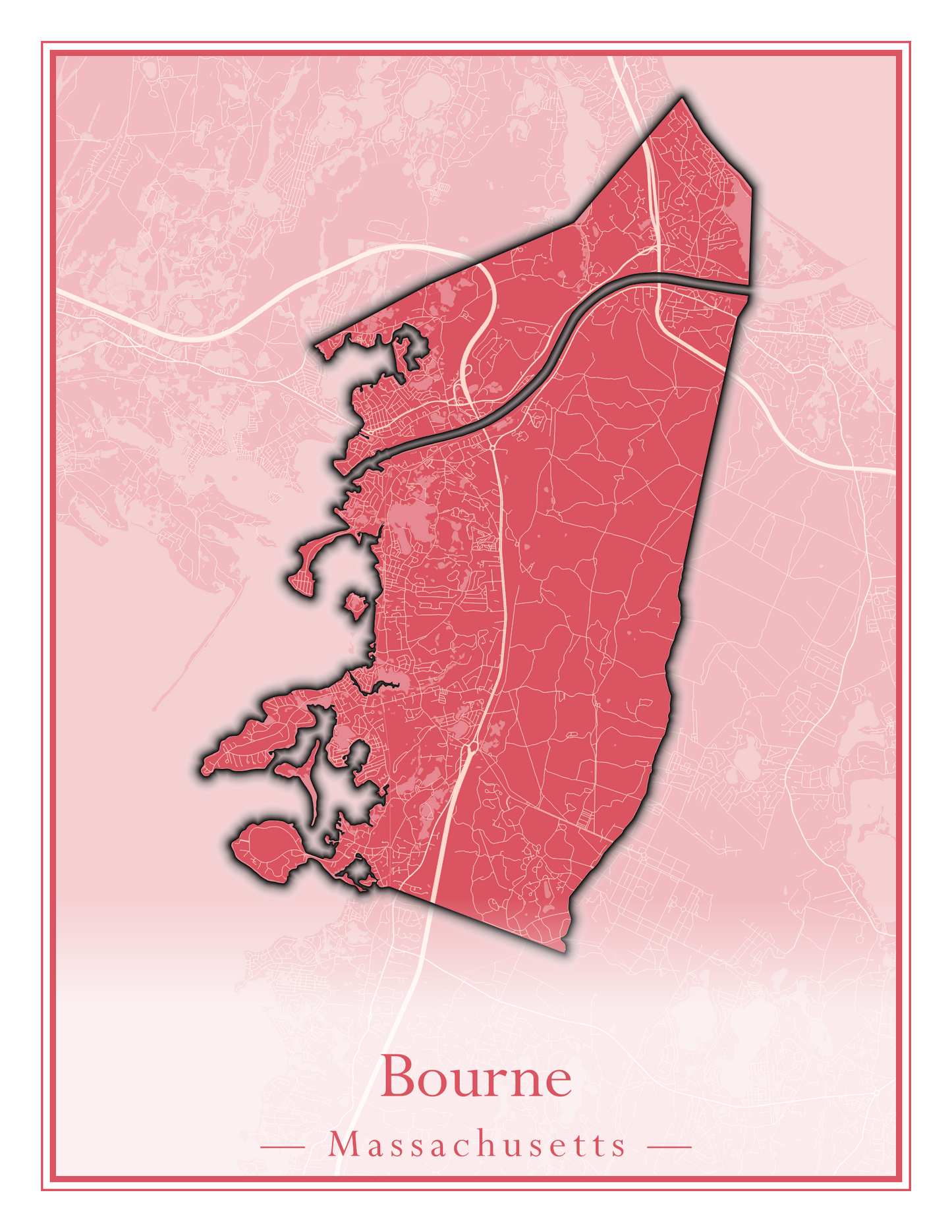 Massachusetts Towns - Street Map (Bourne - Boylston)