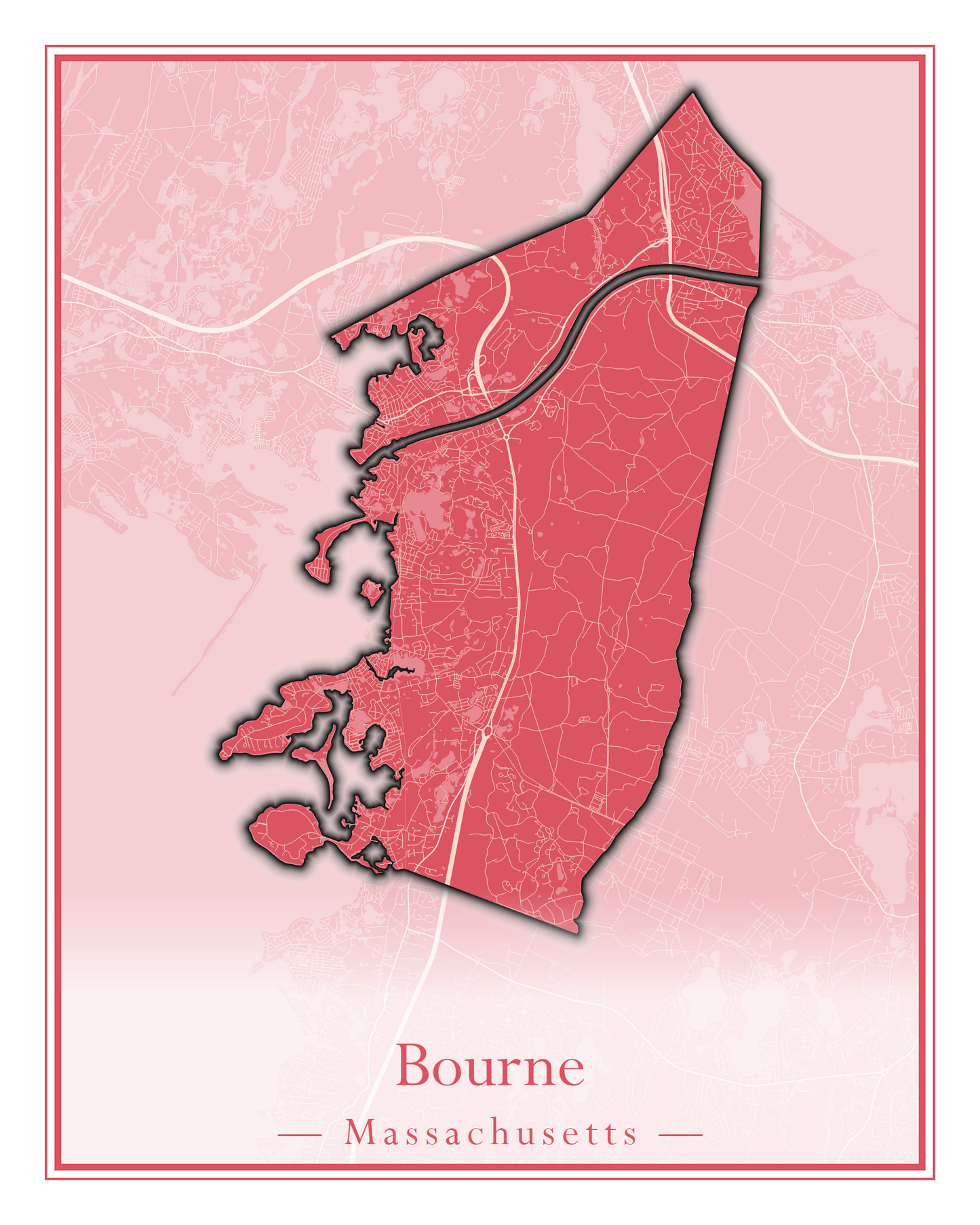 Massachusetts Towns - Street Map (Bourne - Boylston)