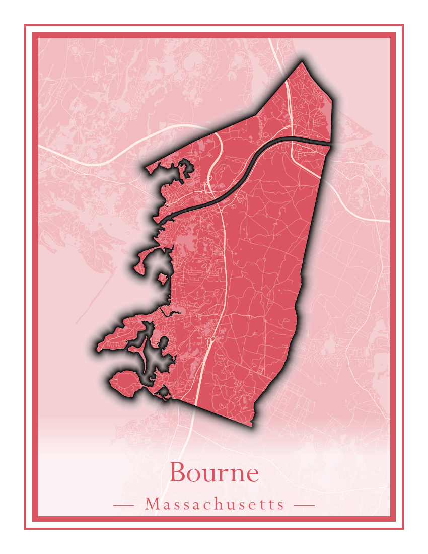 Massachusetts Towns - Street Map (Bourne - Boylston)