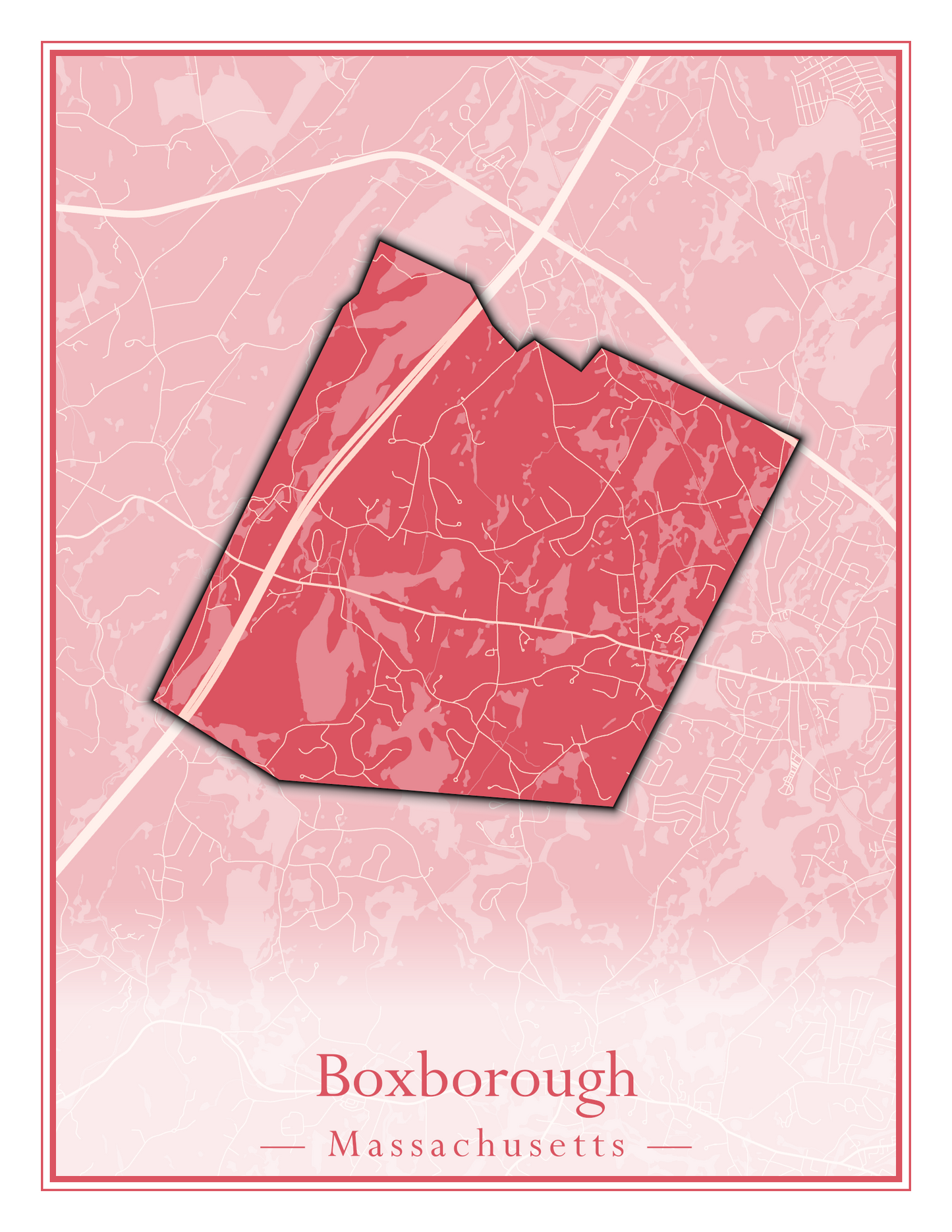 Massachusetts Towns - Street Map (Bourne - Boylston)