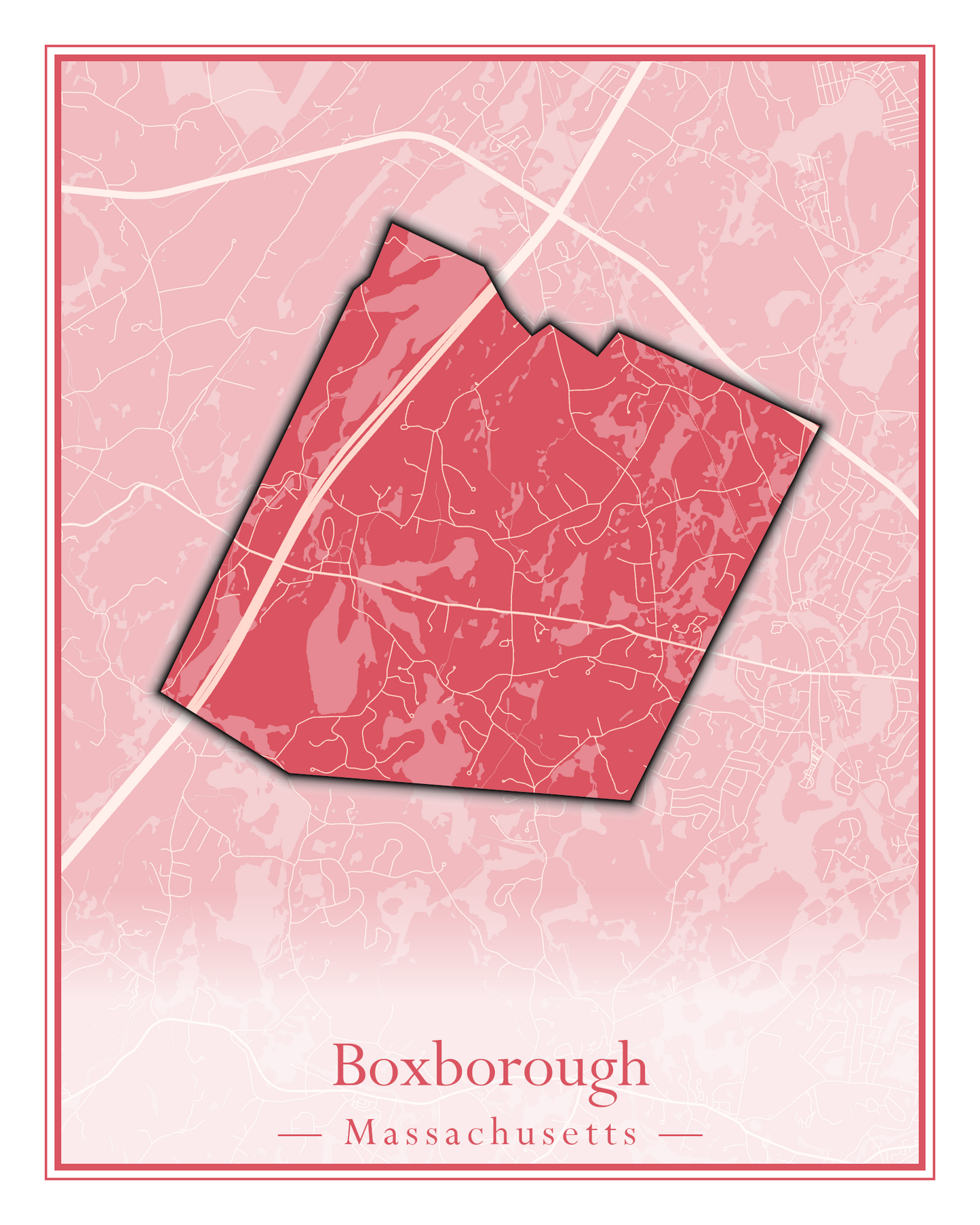 Massachusetts Towns - Street Map (Bourne - Boylston)